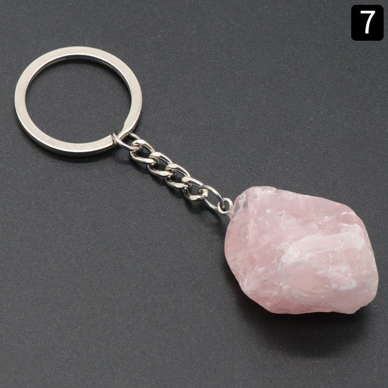 Raw Stone Keyring Keychain Bag Chain