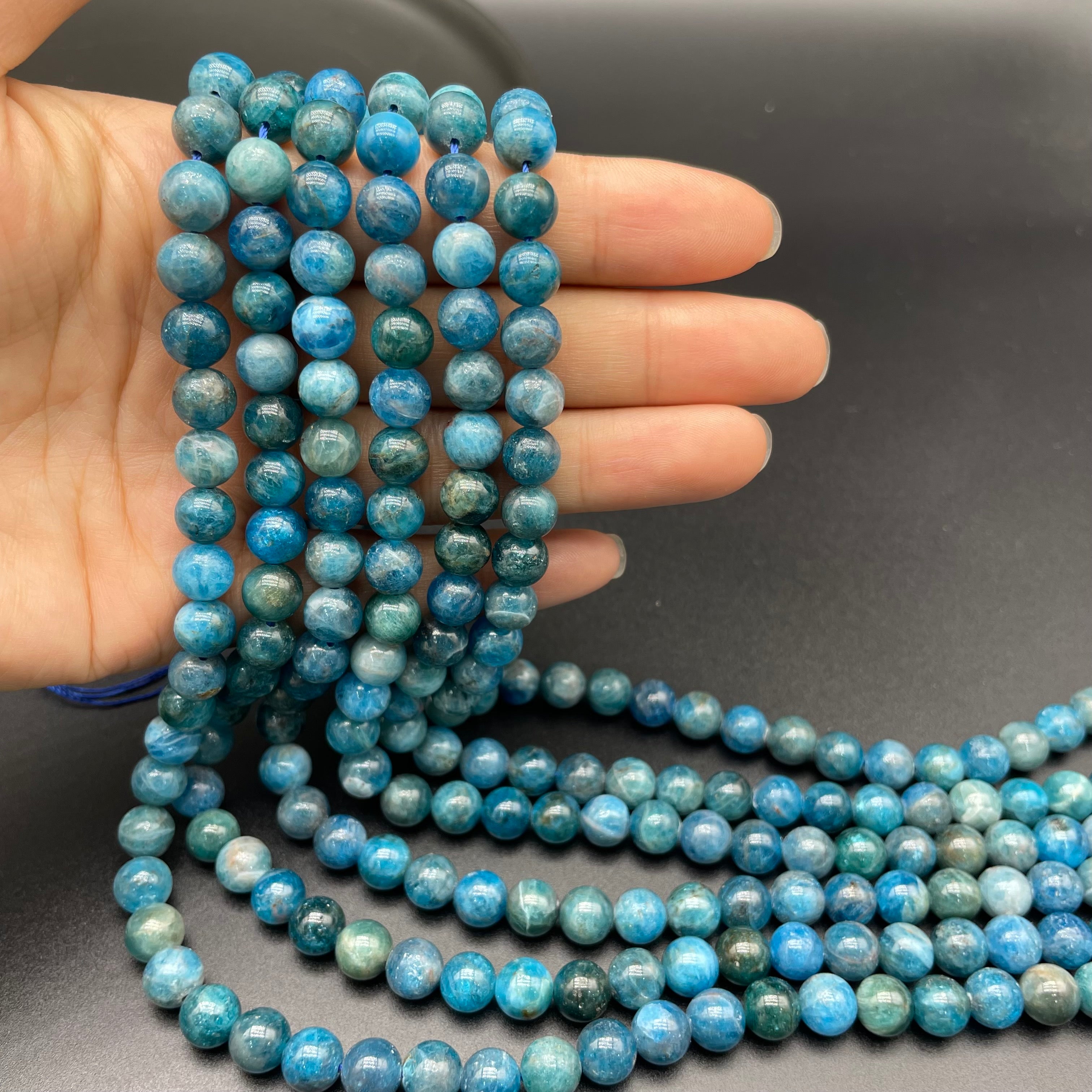 Blue Apatite Beads Strands