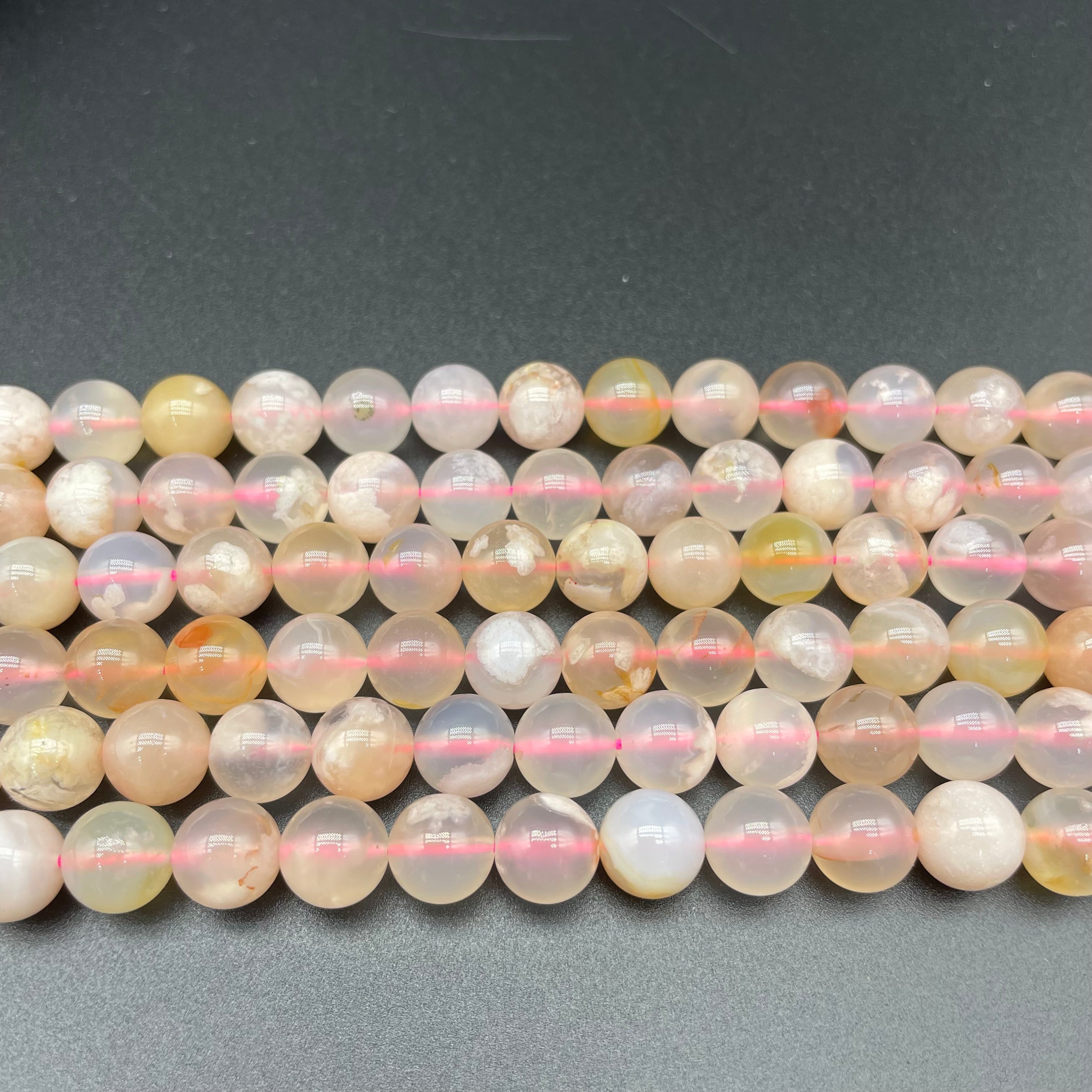 Flower Agate Beads Strands