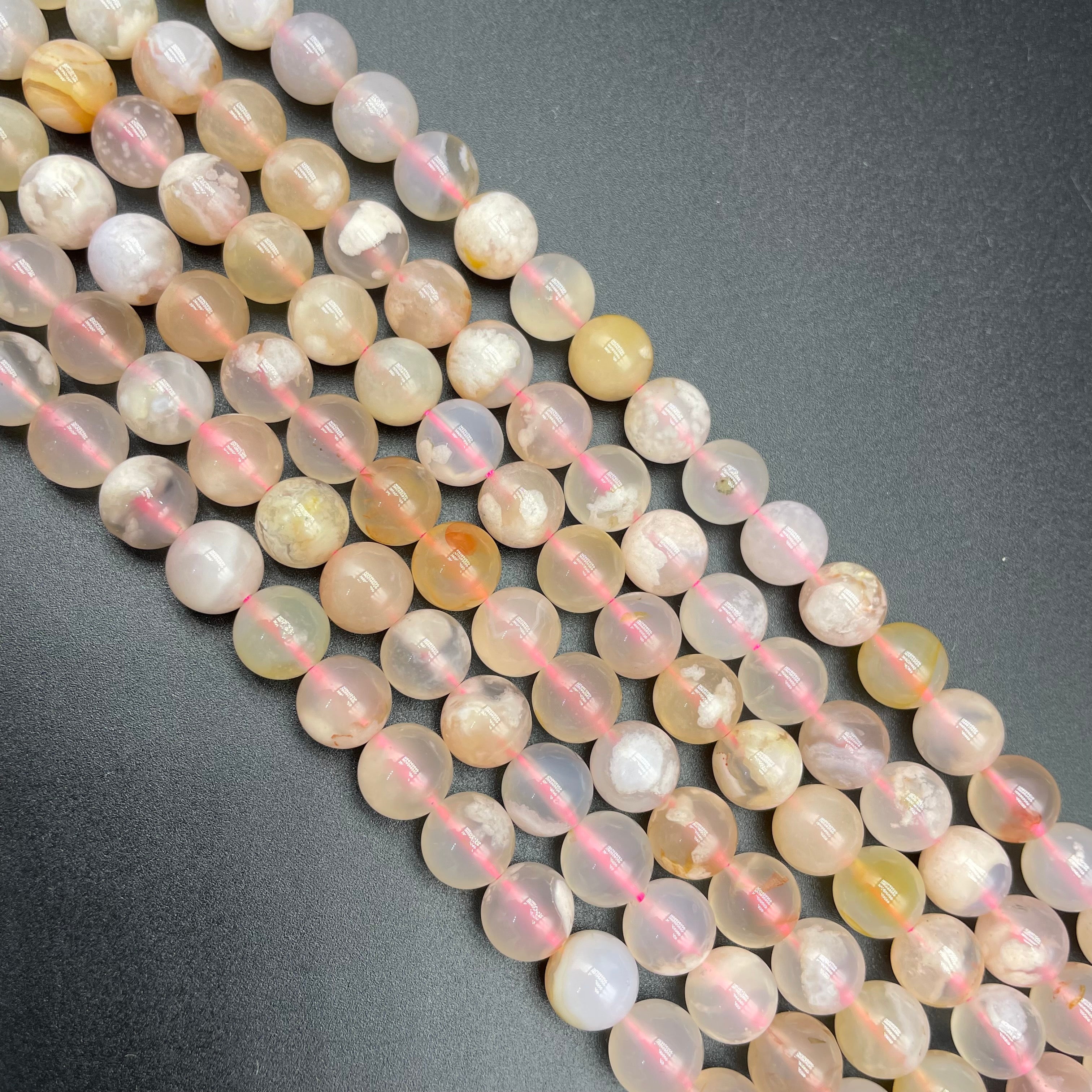 Flower Agate Beads Strands