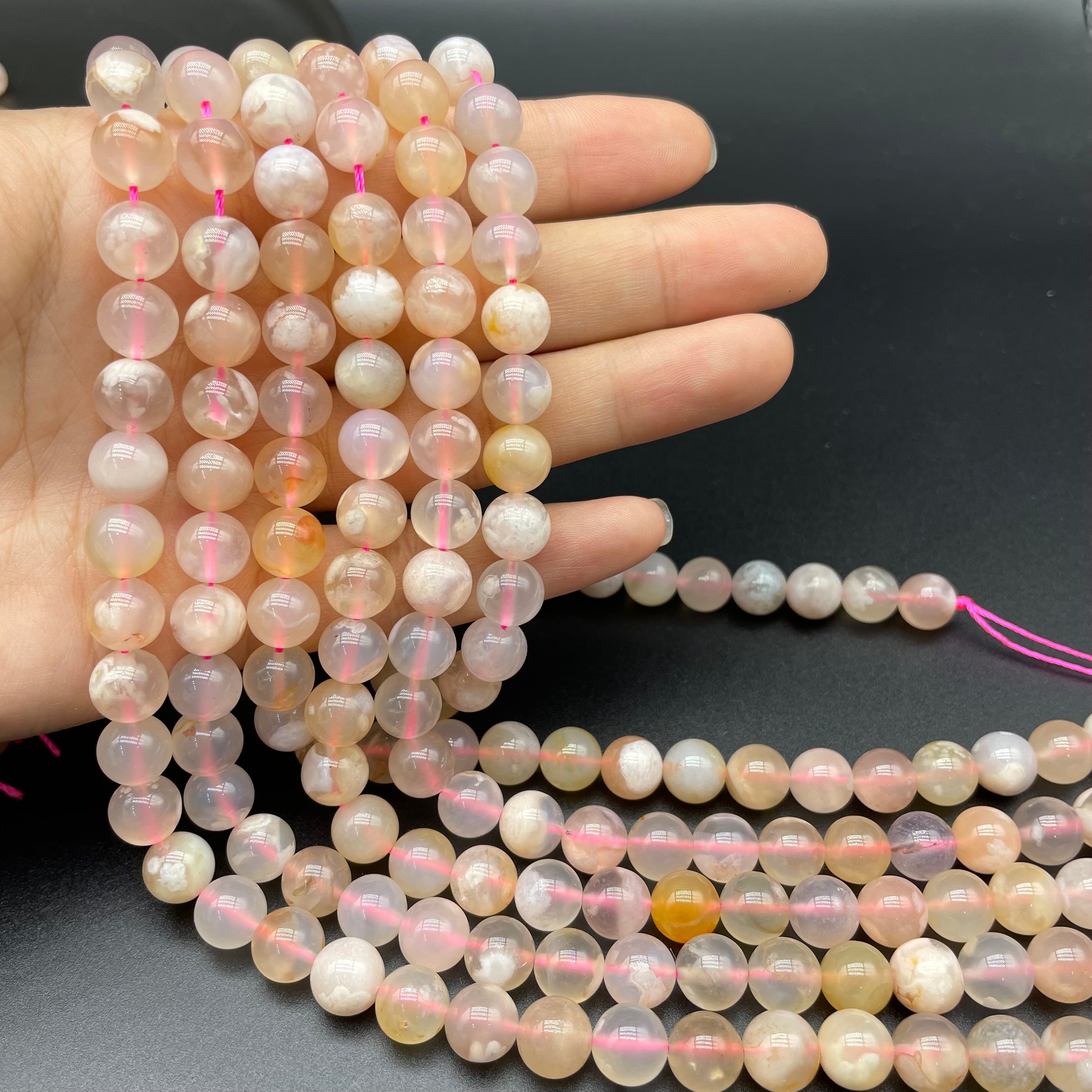 Flower Agate Beads Strands