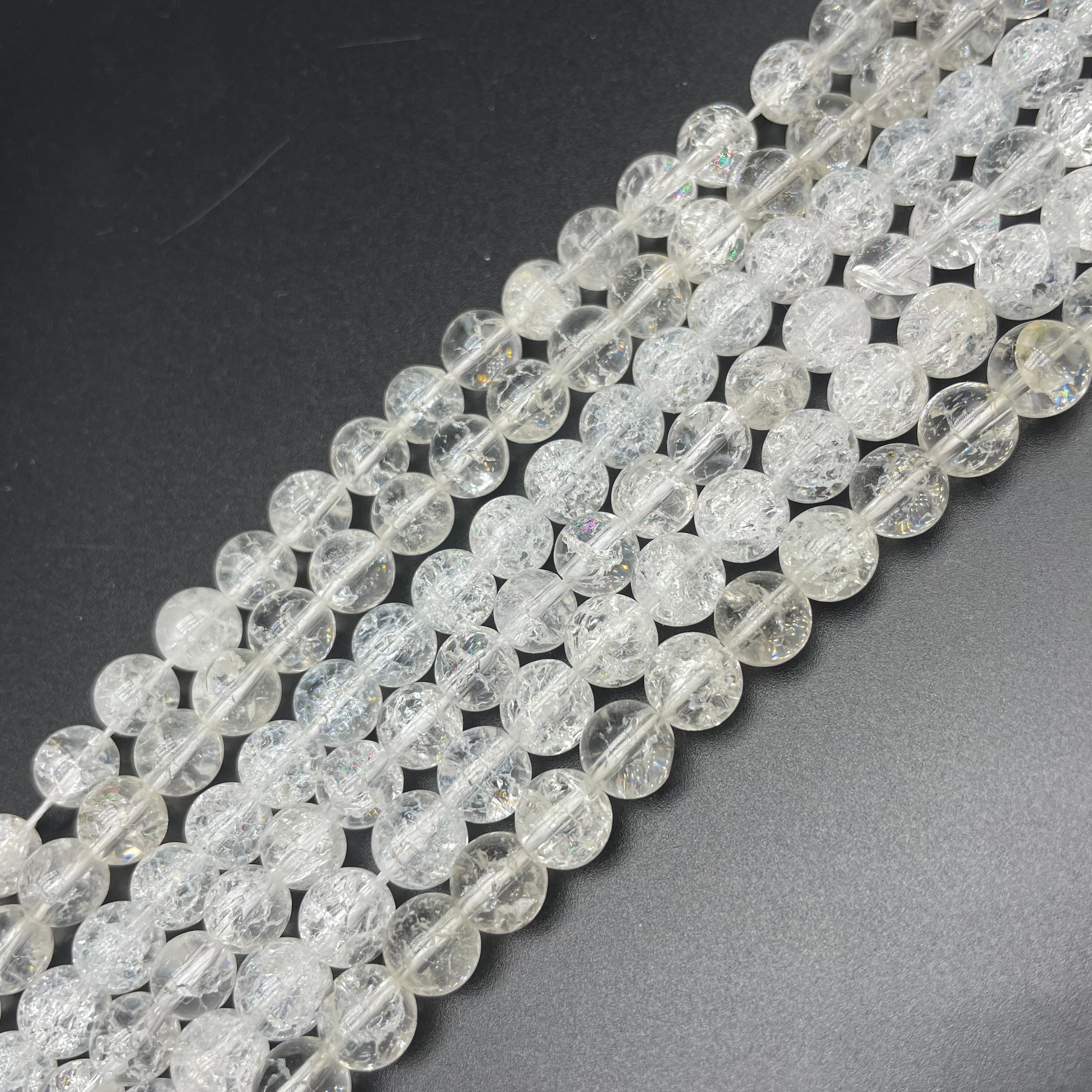 Crackle Clear Quartz Beads Strands