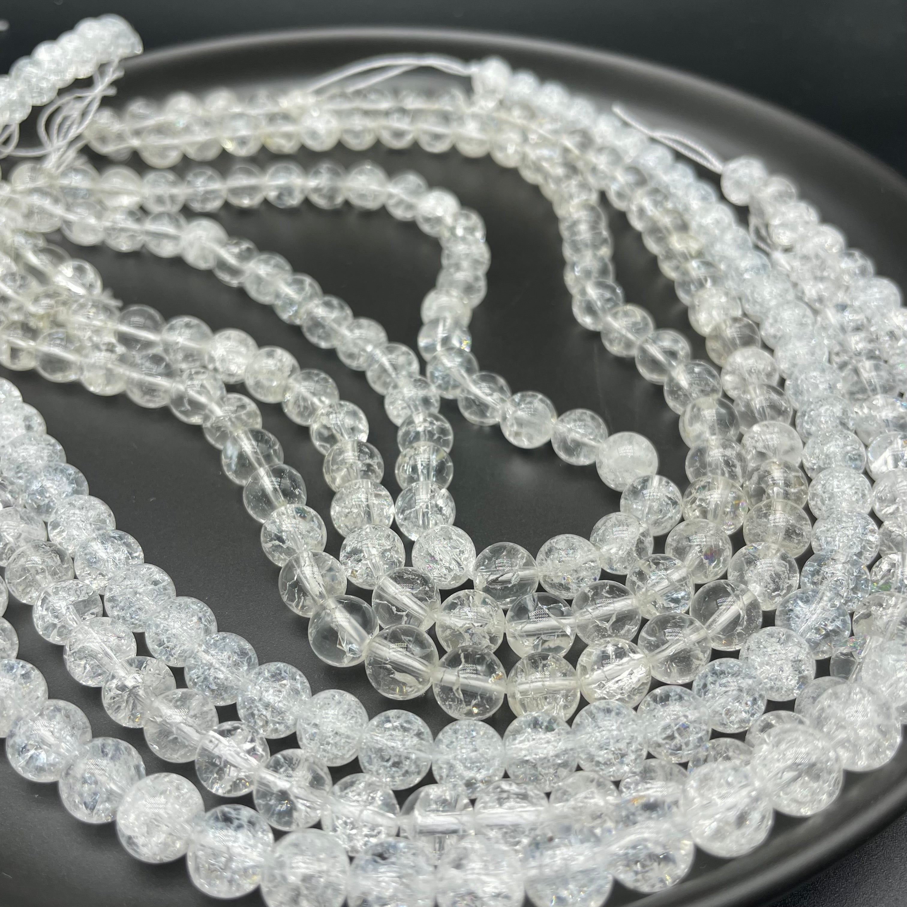 Crackle Clear Quartz Beads Strands