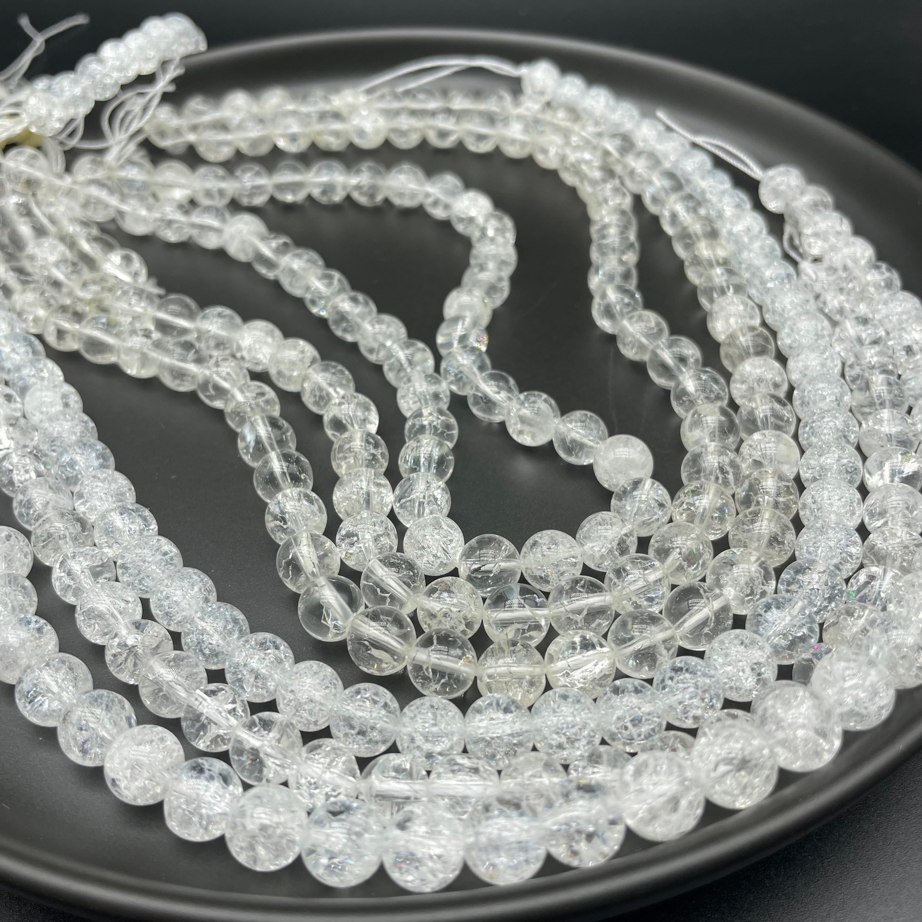 Crackle Clear Quartz Beads Strands