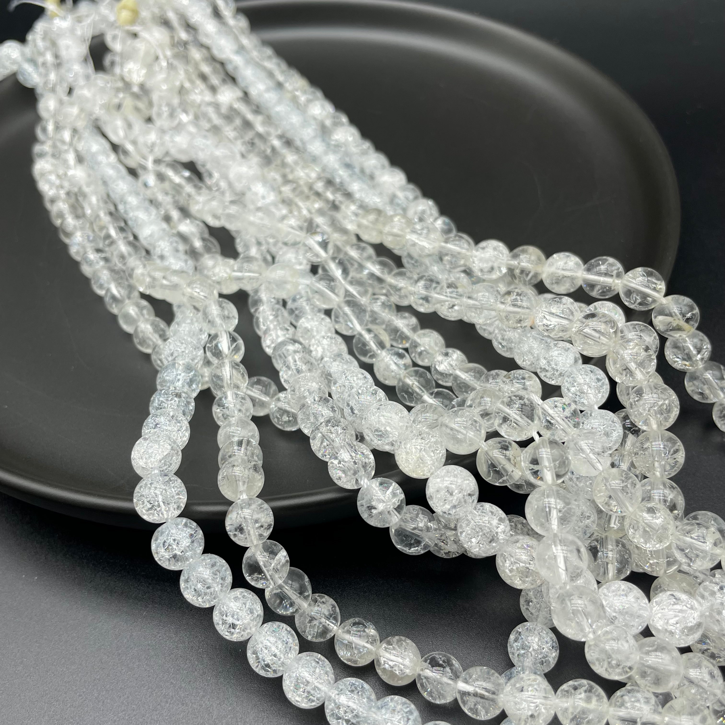 Crackle Clear Quartz Beads Strands