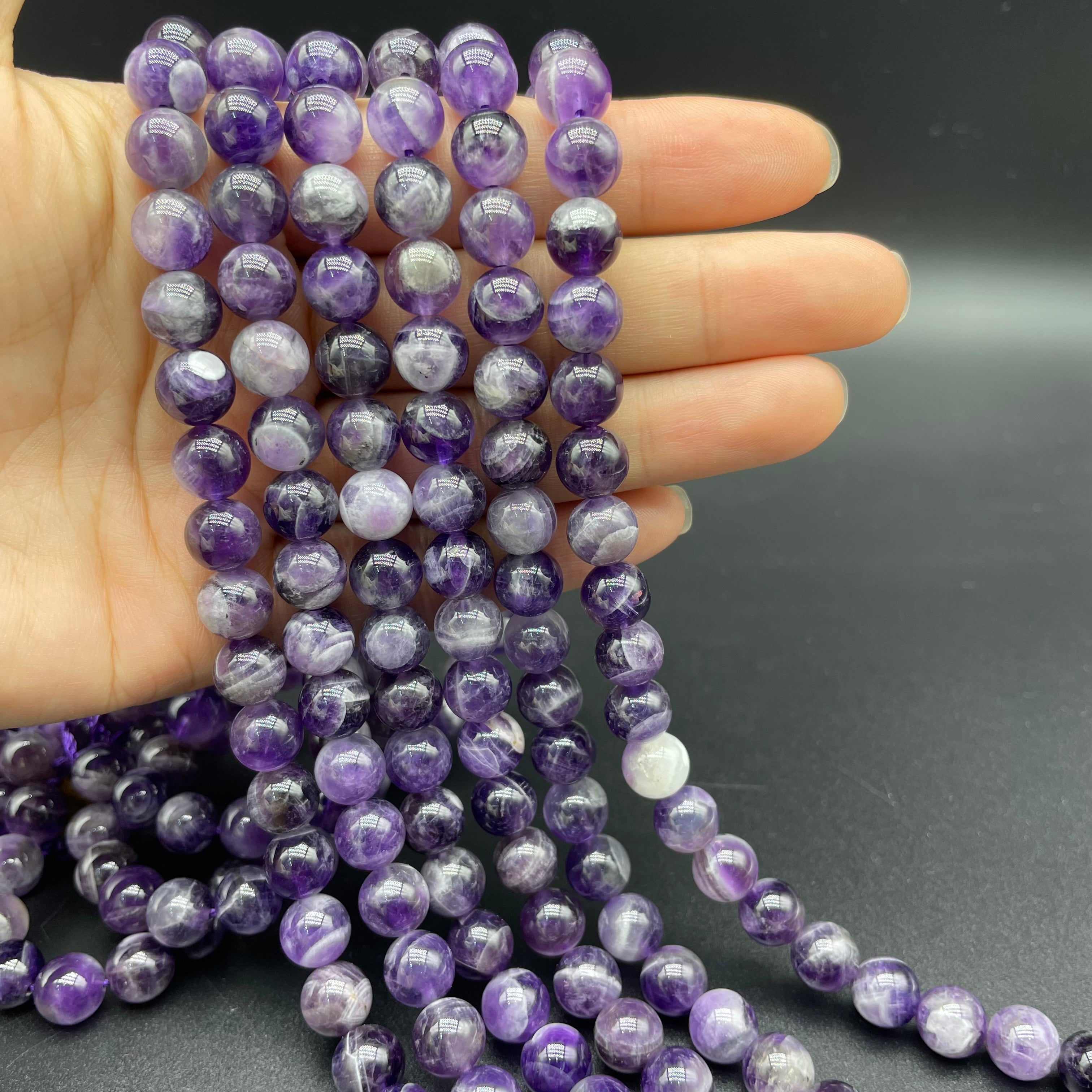 Chevron Amethyst Beads Strands