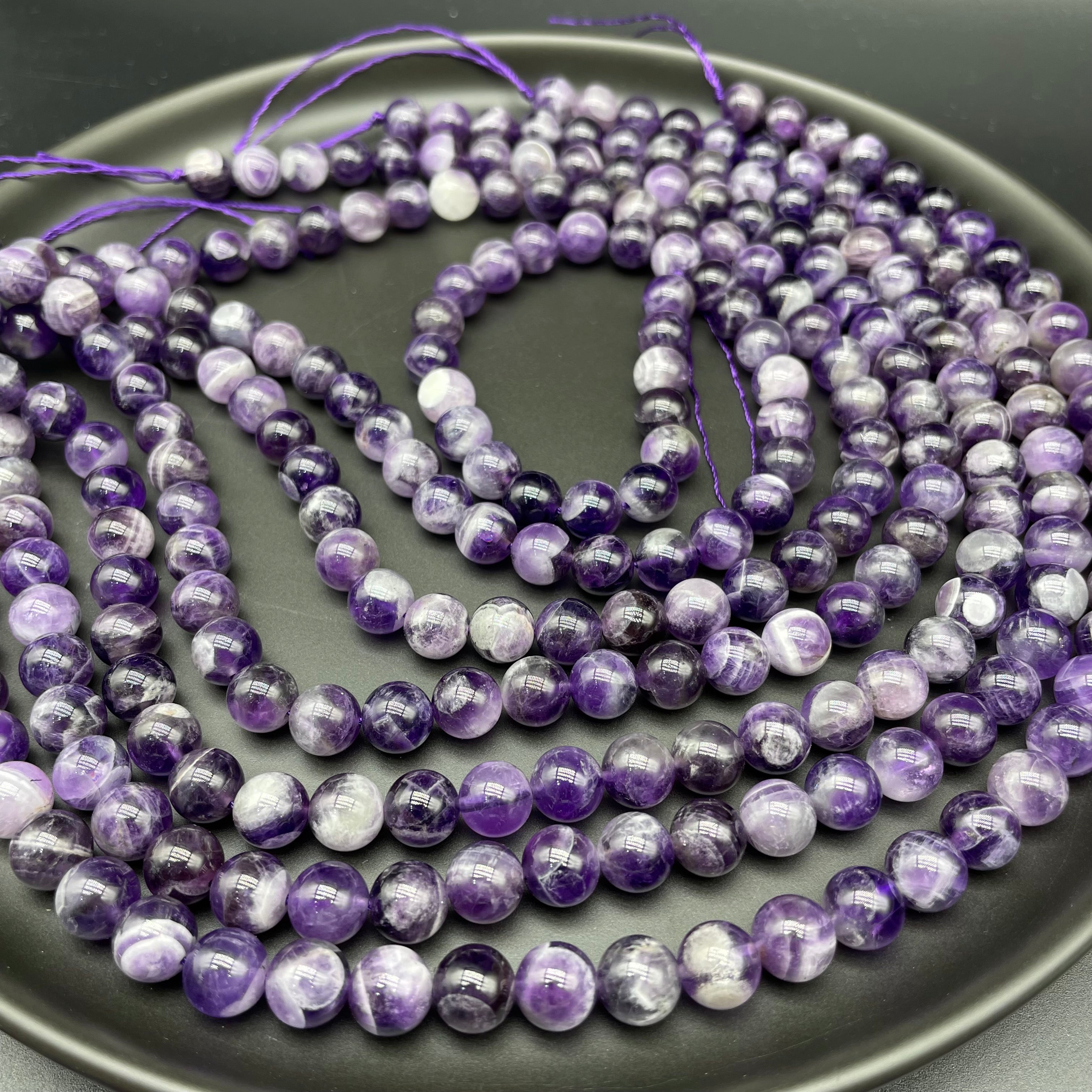 Chevron Amethyst Beads Strands