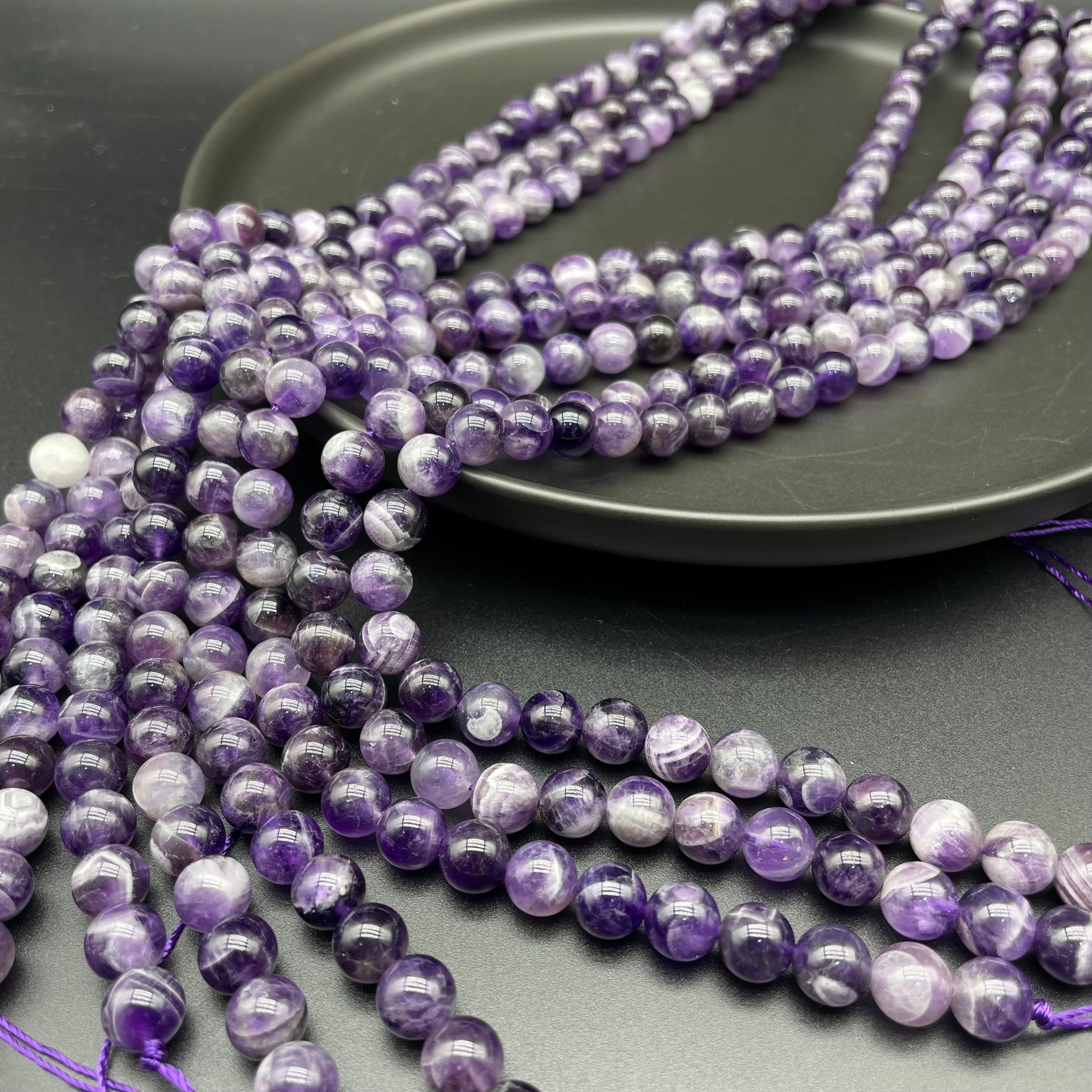 Chevron Amethyst Beads Strands