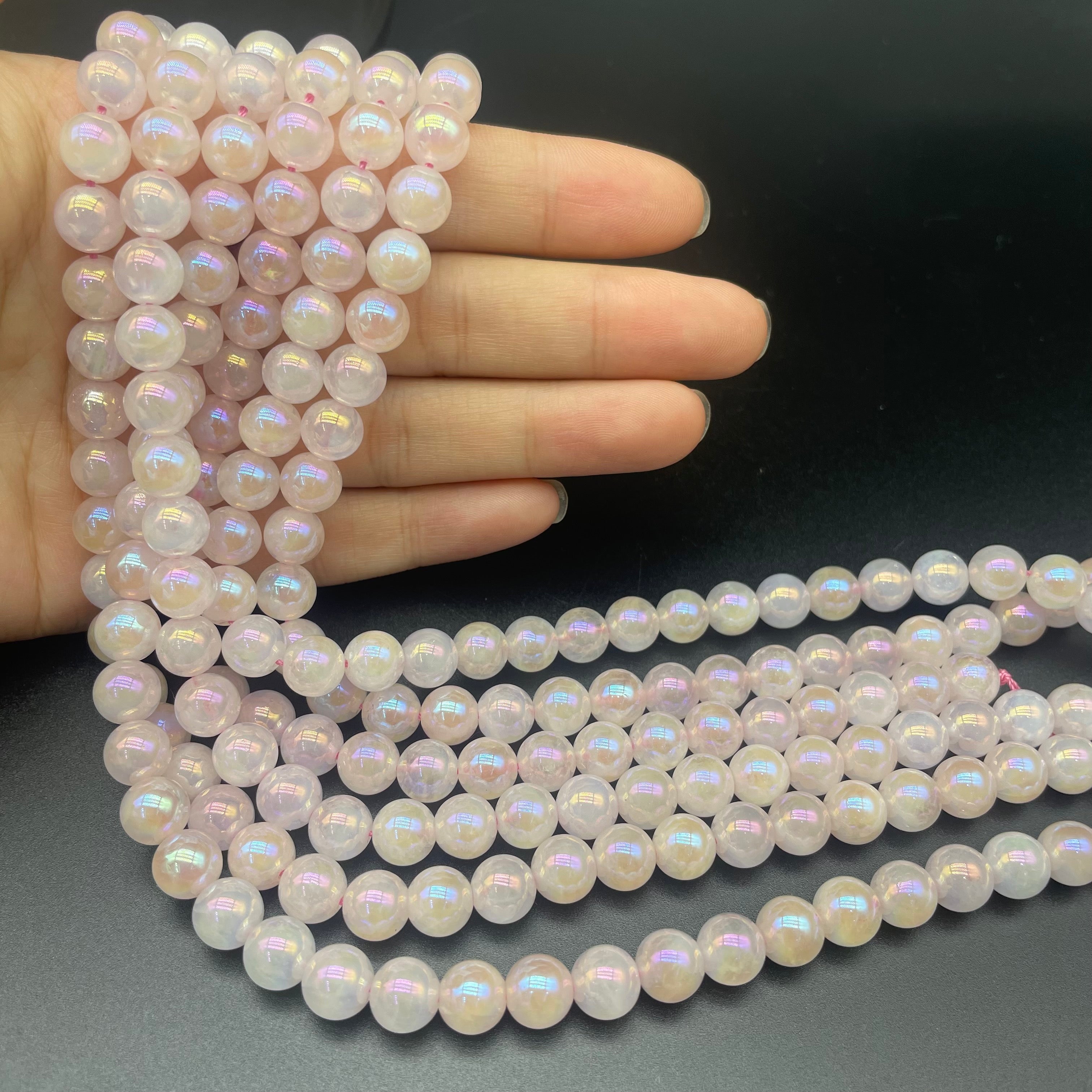 Aura Rose Quartz Beads Strands