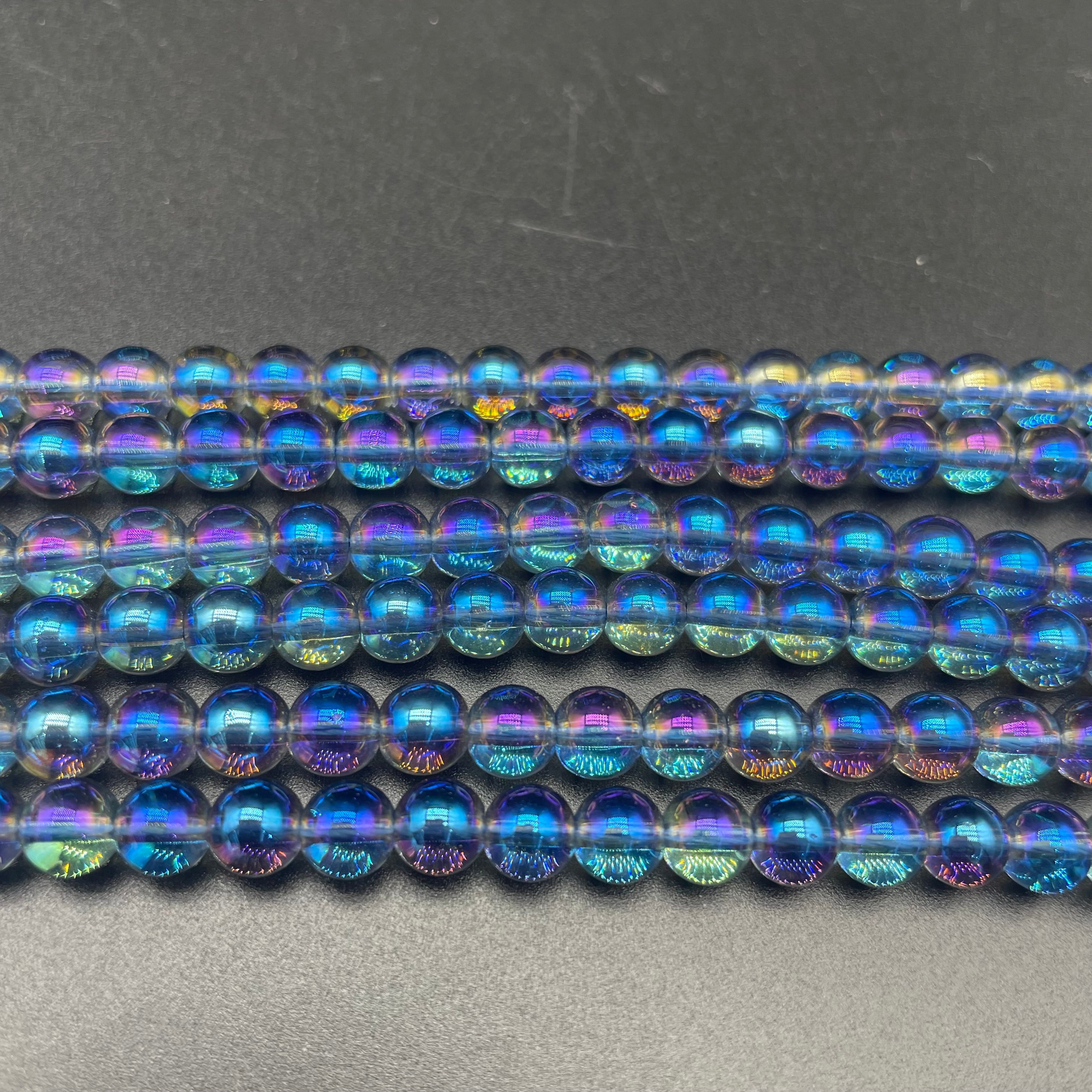 Blue Aura Clear Quartz Beads Strands