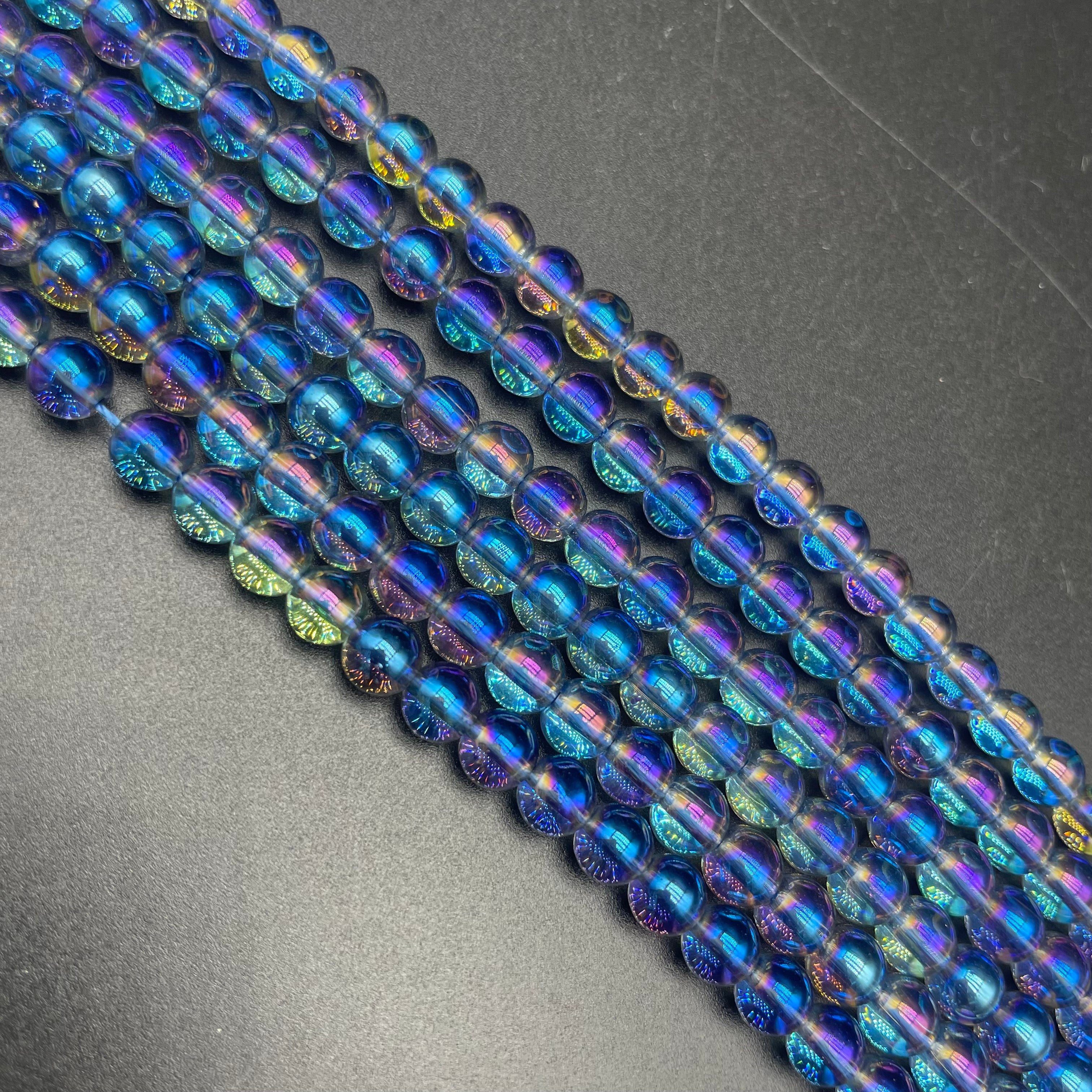 Blue Aura Clear Quartz Beads Strands