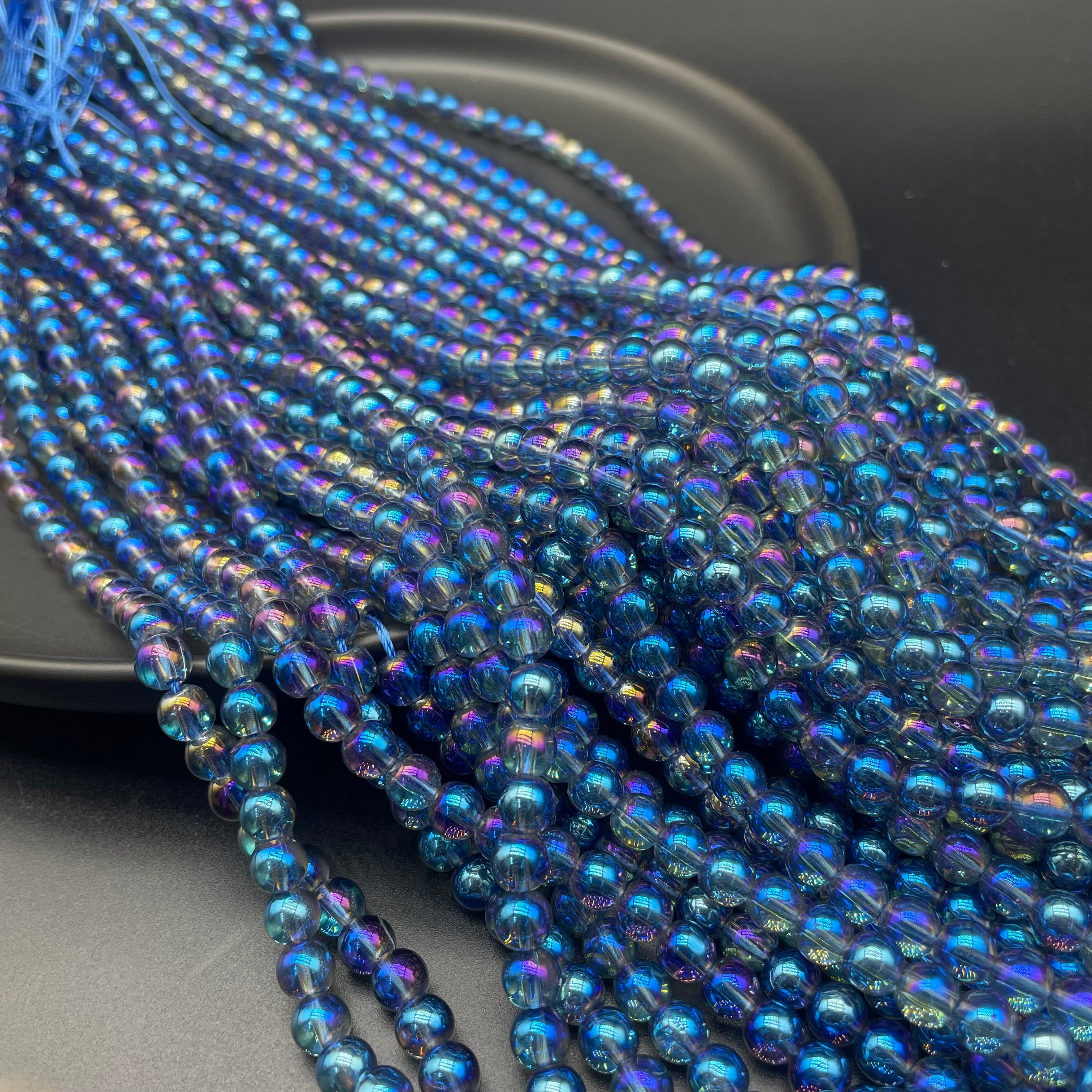 Blue Aura Clear Quartz Beads Strands