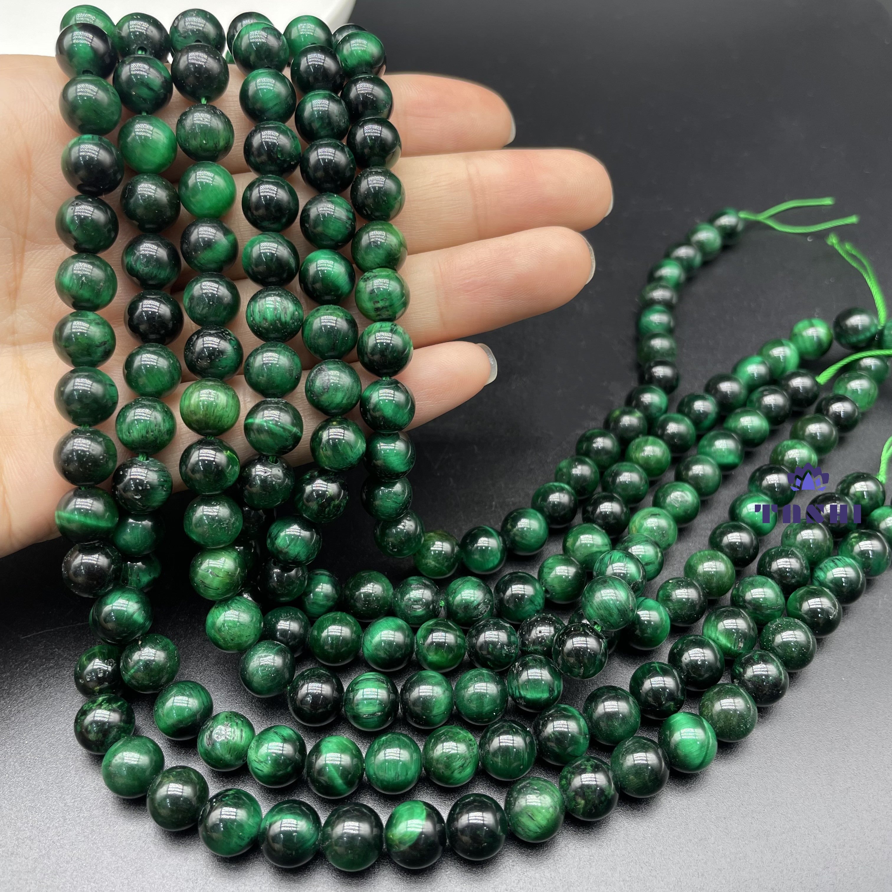 Green Tiger Eye Beads Strands