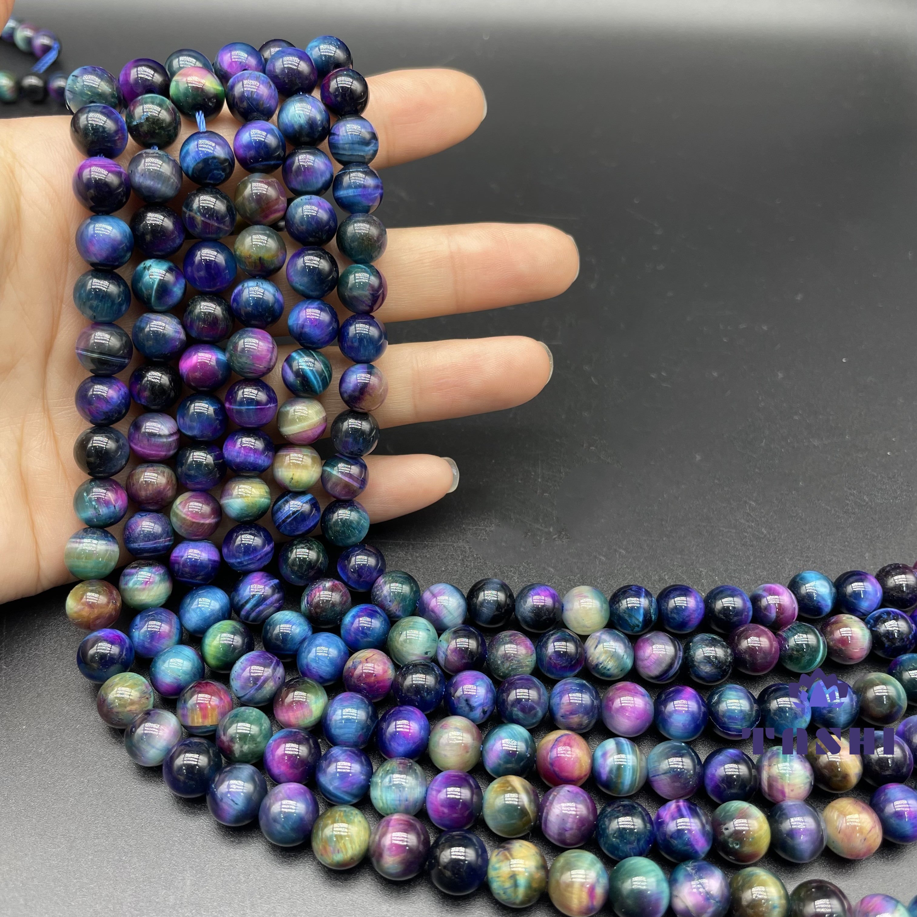 Blue Galaxy Tiger Eye Beads Strands