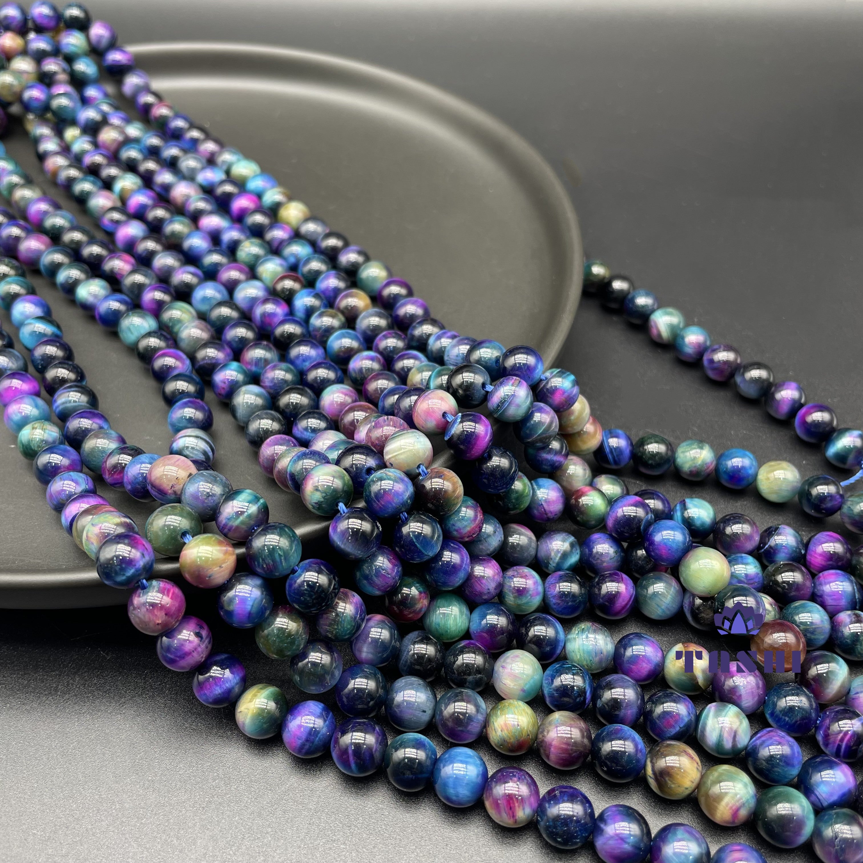 Blue Galaxy Tiger Eye Beads Strands