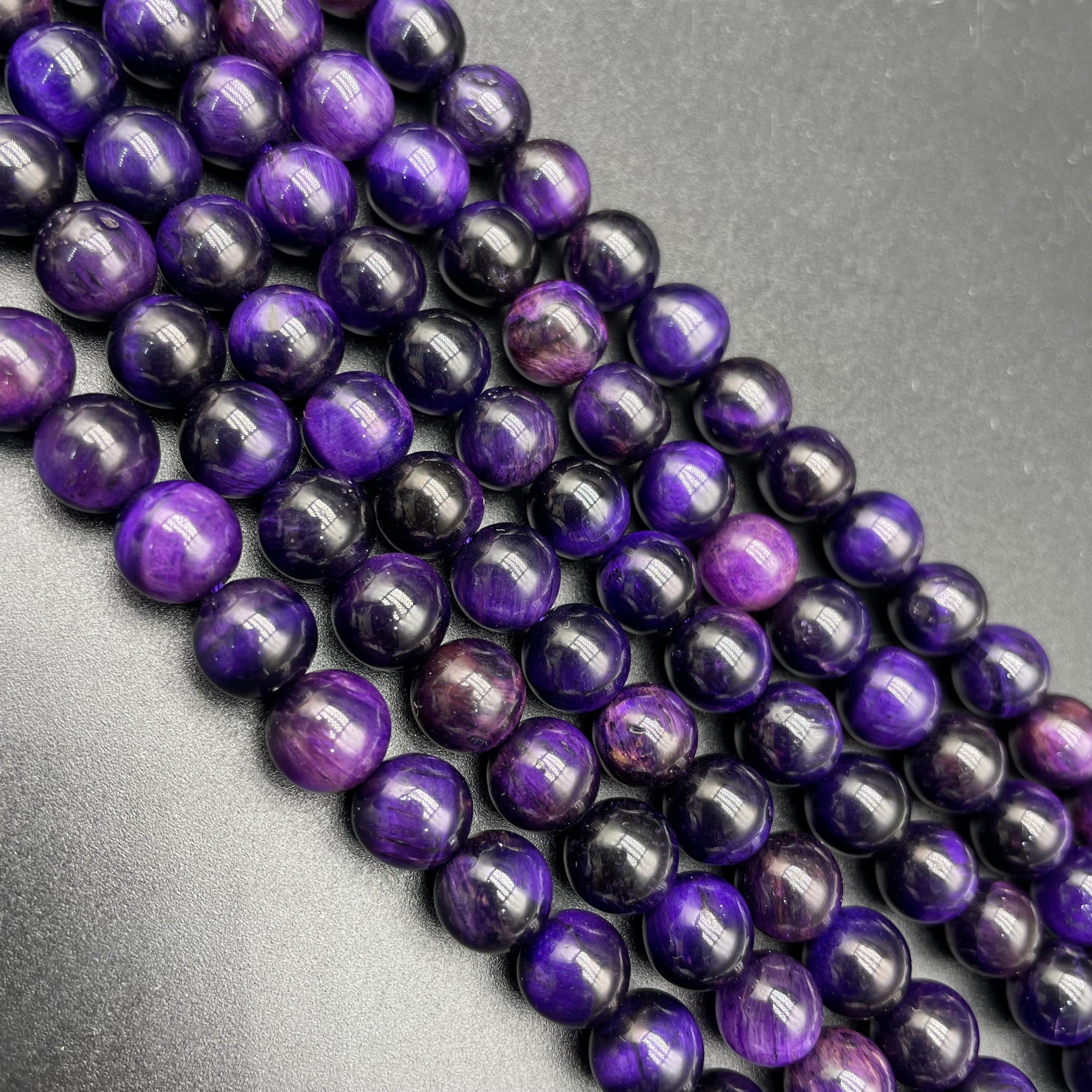 Purple Tiger Eye Beads Strands