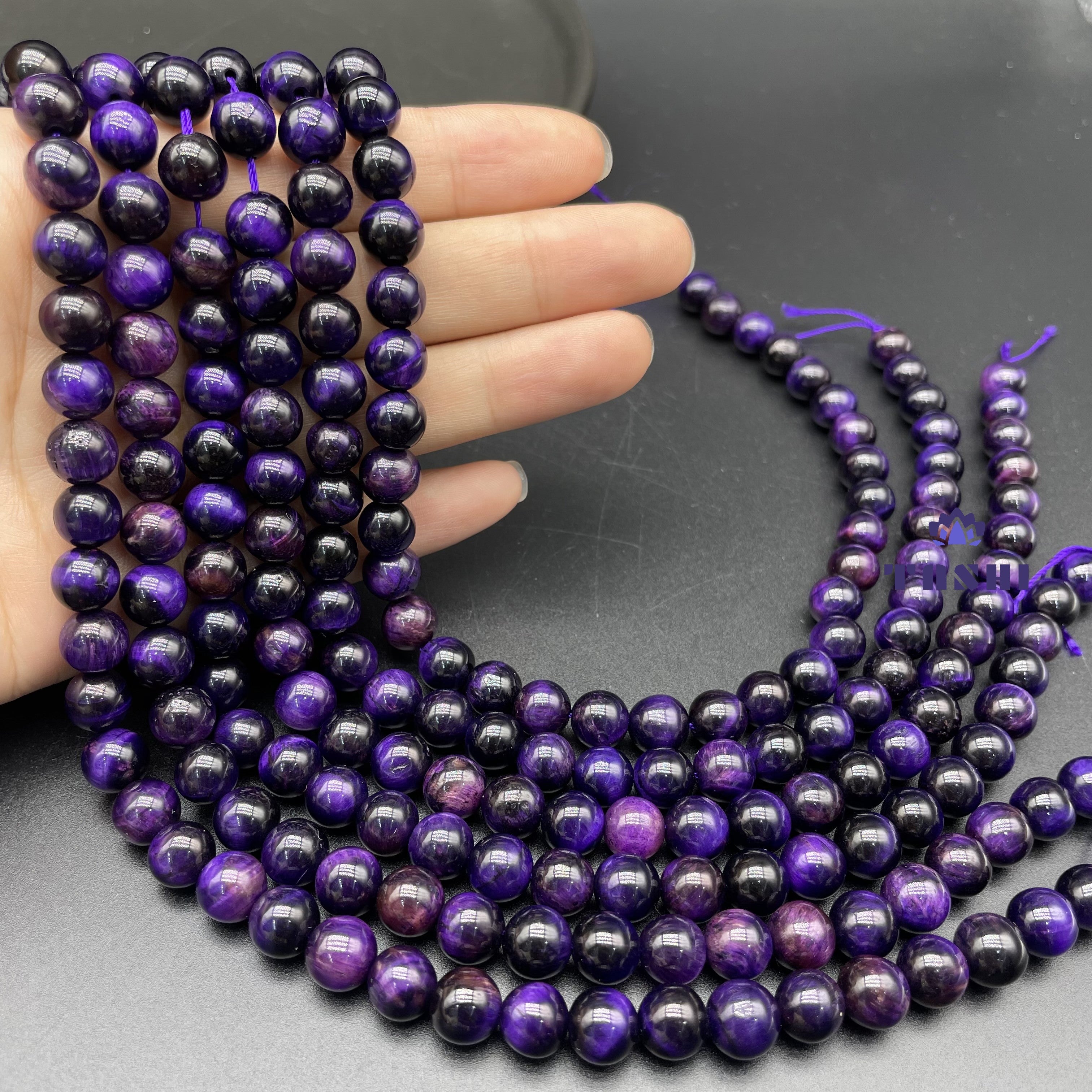 Purple Tiger Eye Beads Strands