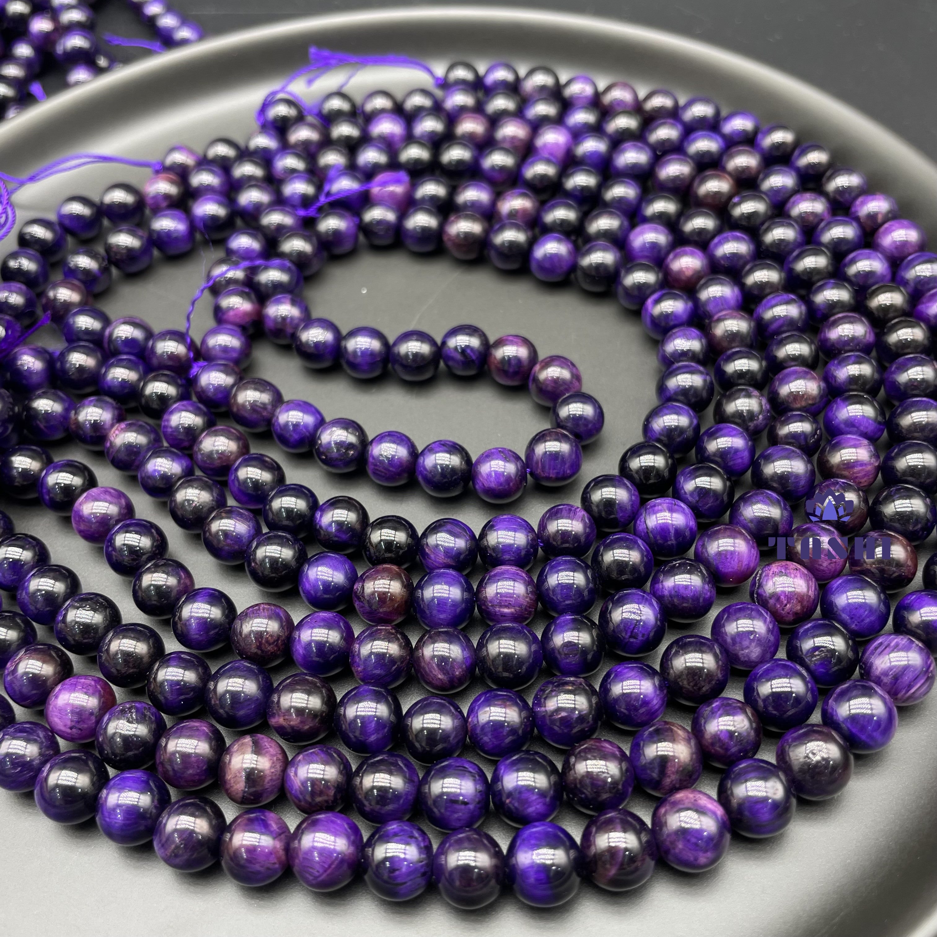 Purple Tiger Eye Beads Strands