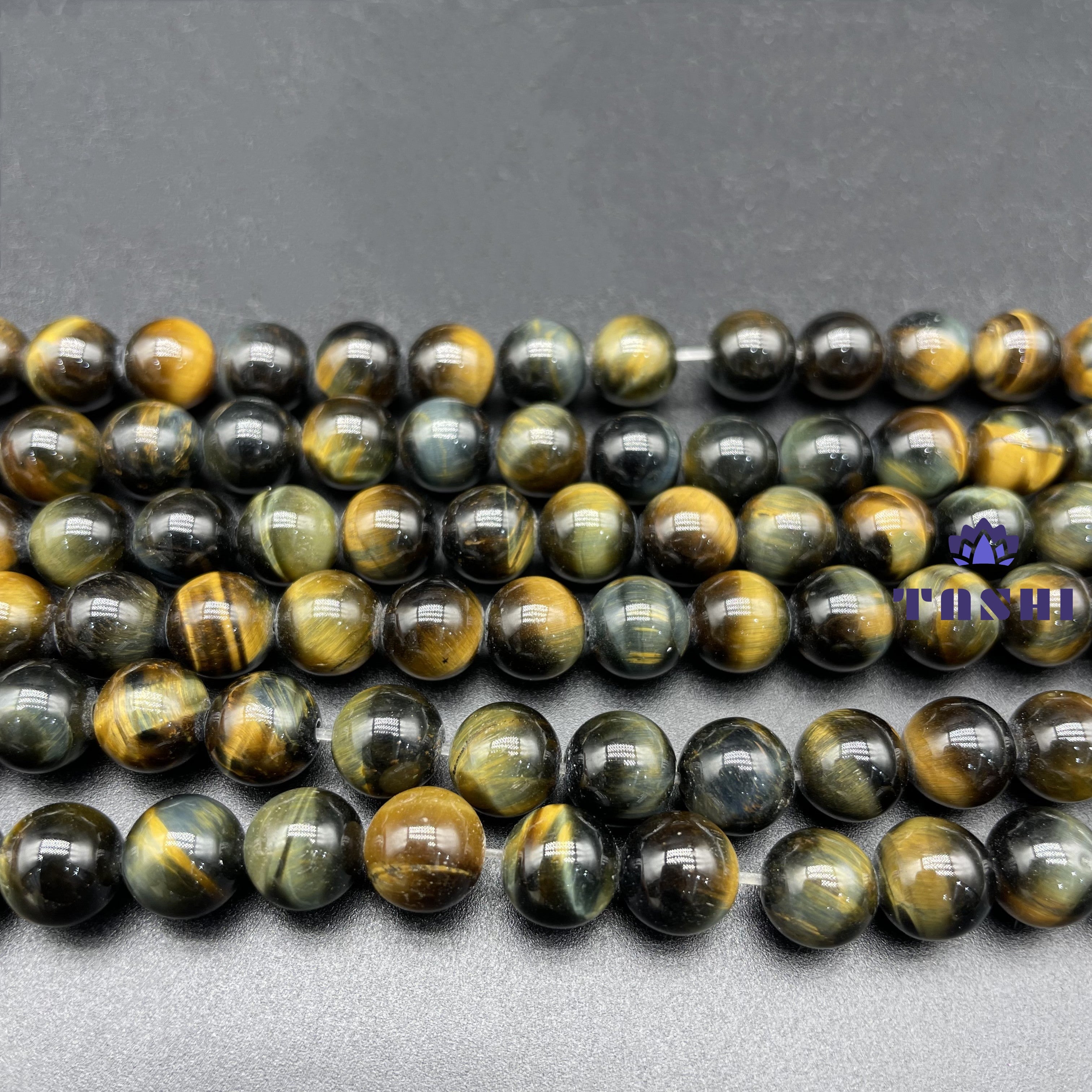Yellow Blue Tiger Eye Beads Strands
