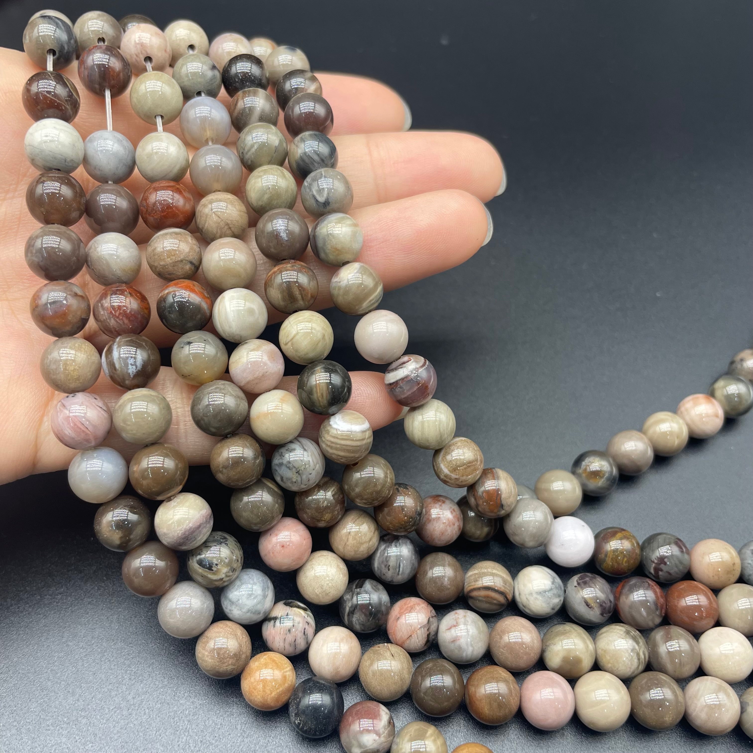 Petrified Wood Beads Strands