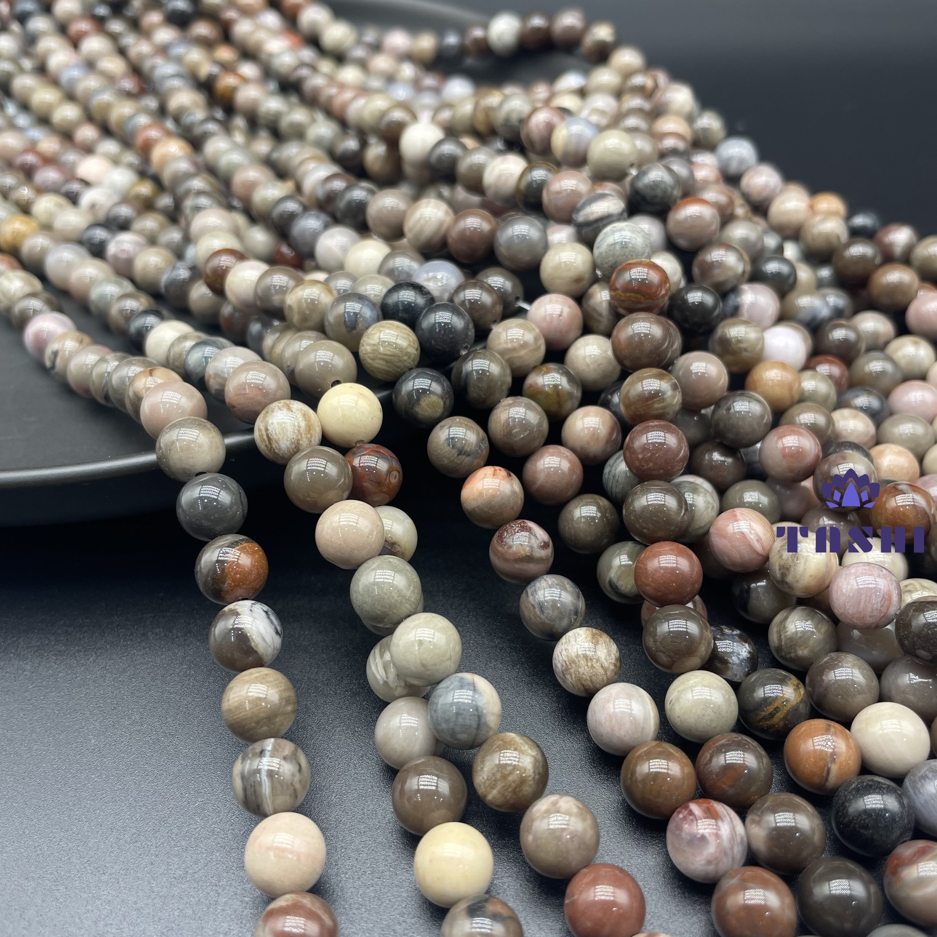 Petrified Wood Beads Strands