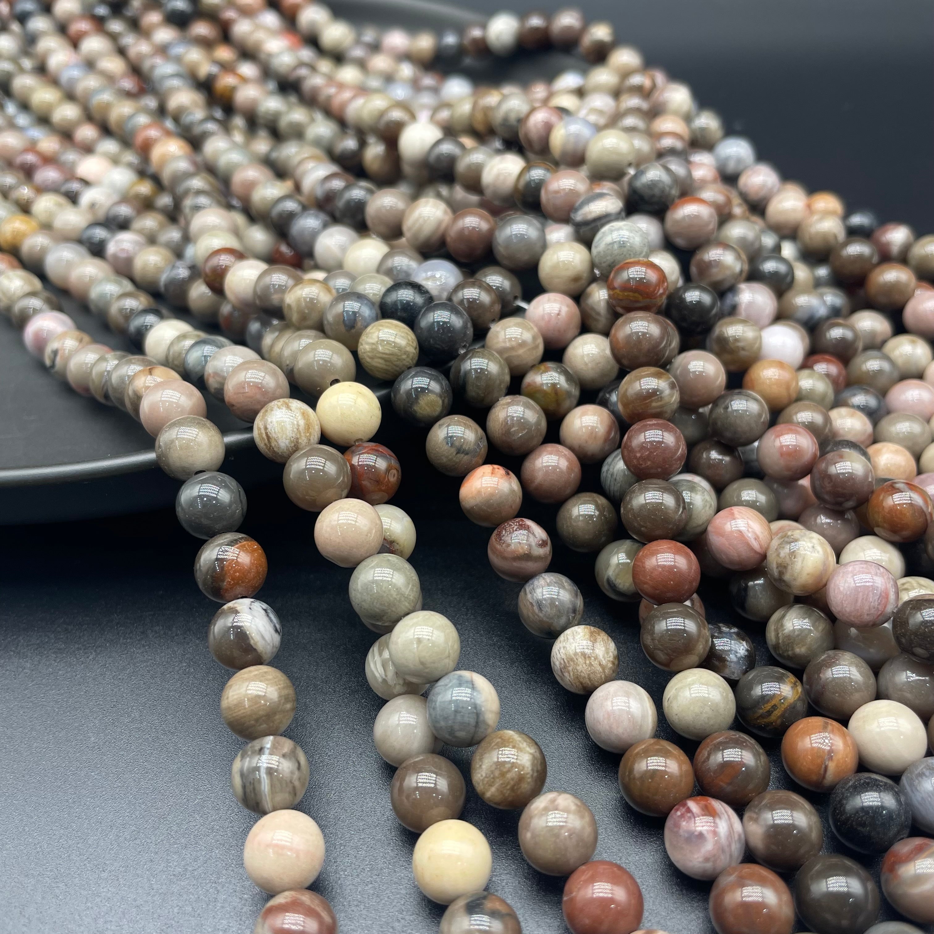 Petrified Wood Beads Strands