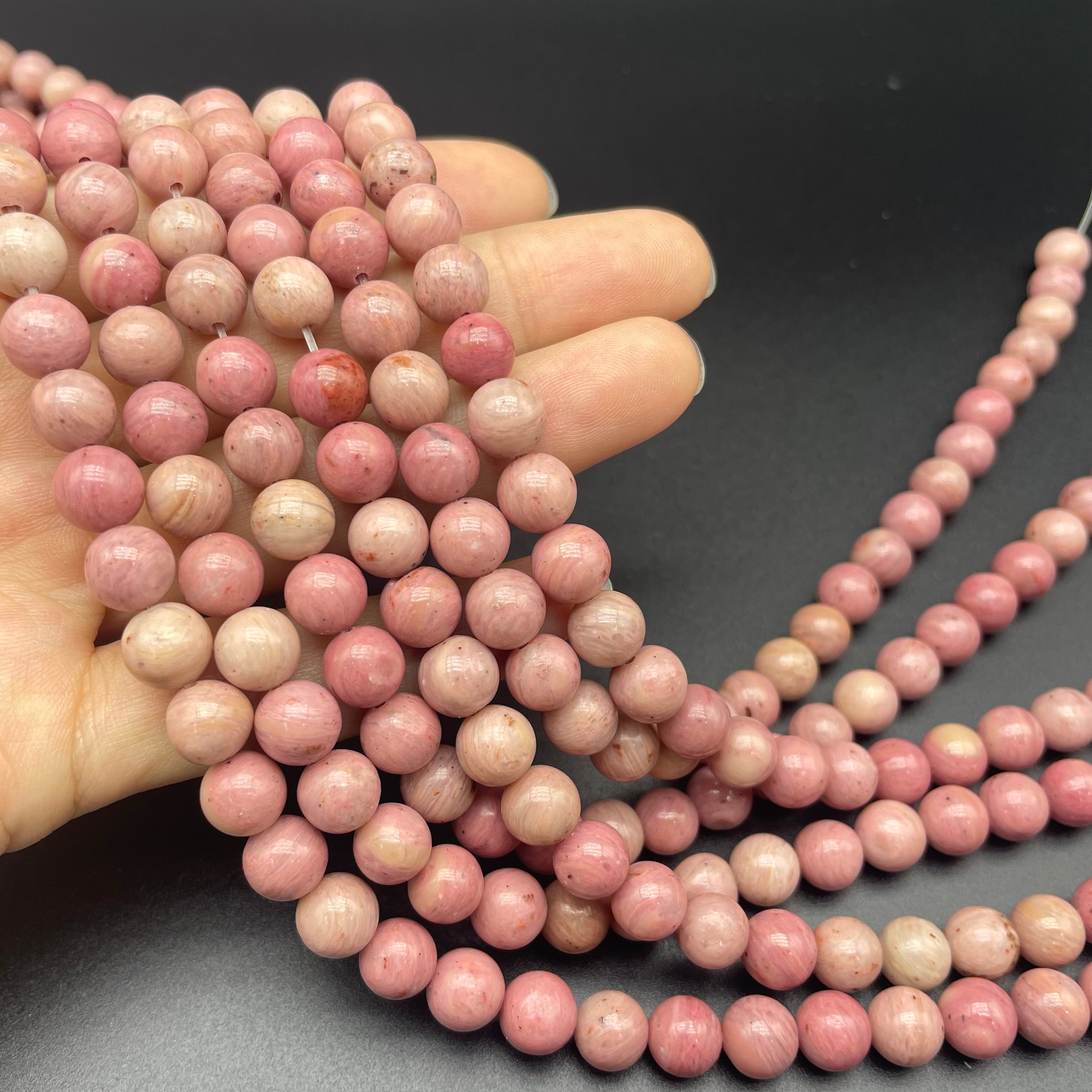 Rose Wood Beads Strands