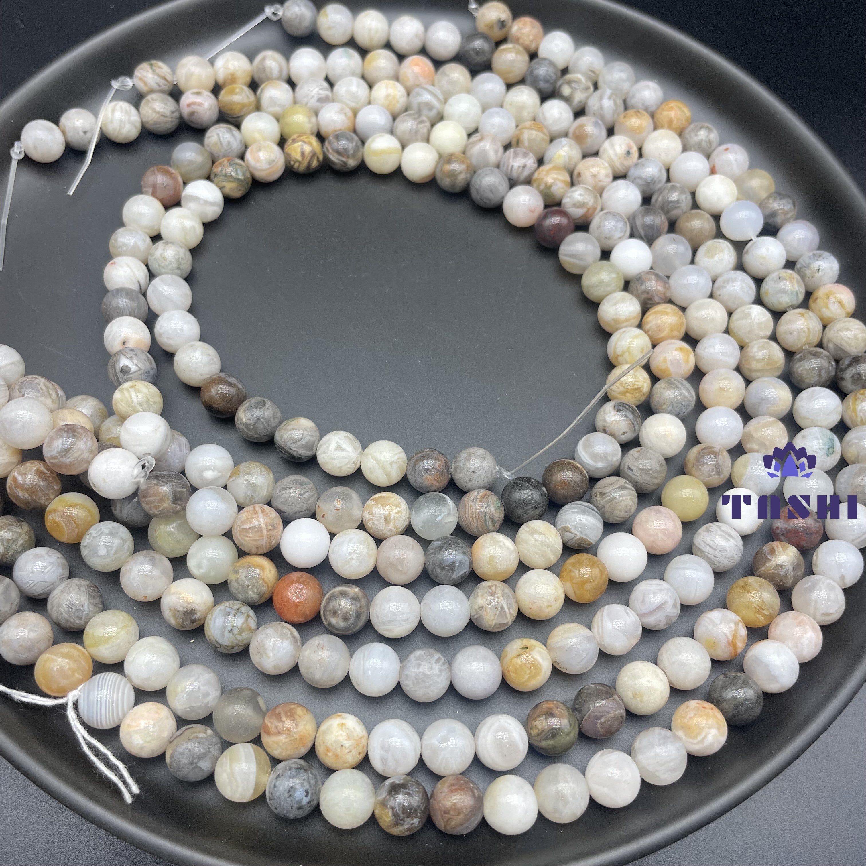 Bamboo Agate Beads Strand