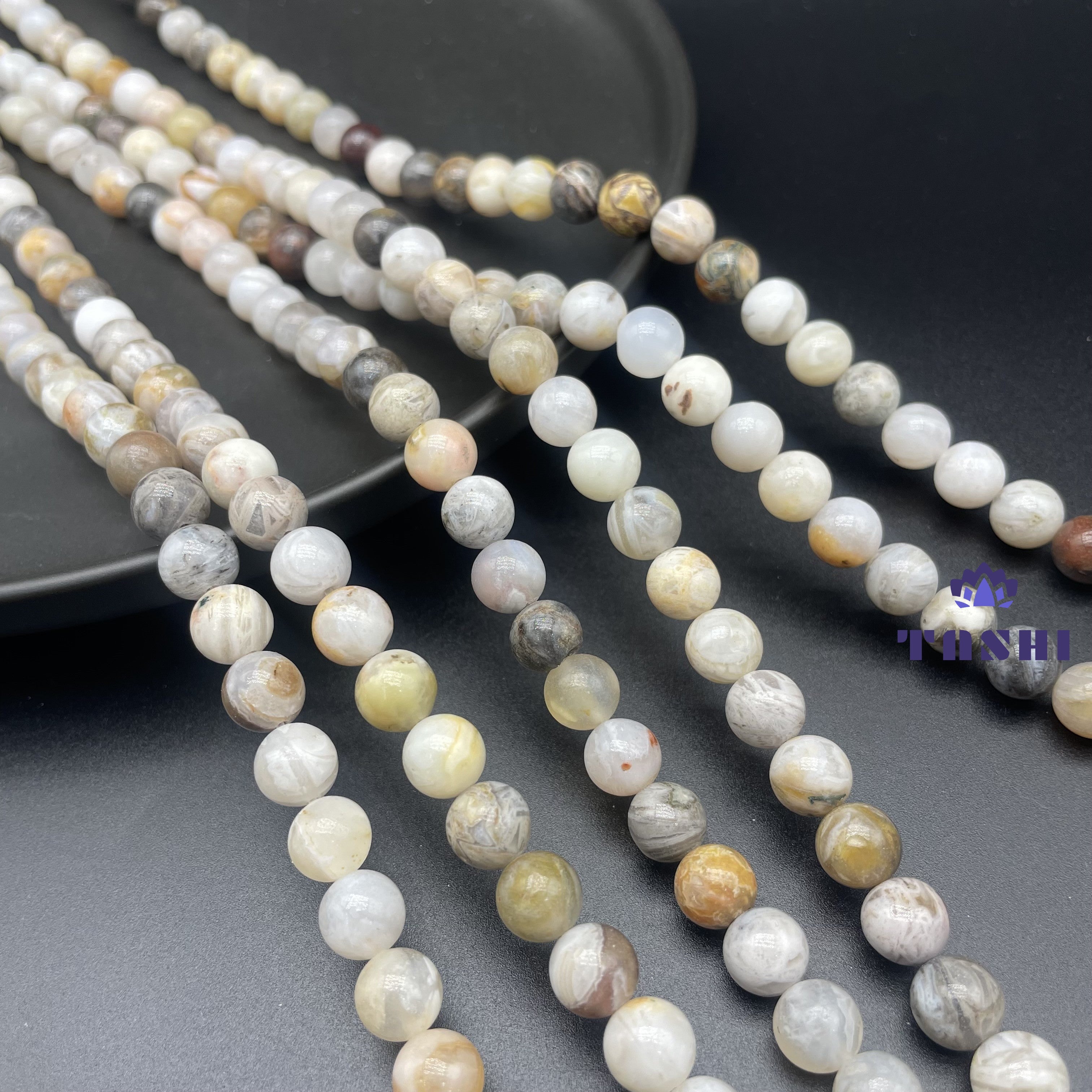 Bamboo Agate Beads Strand