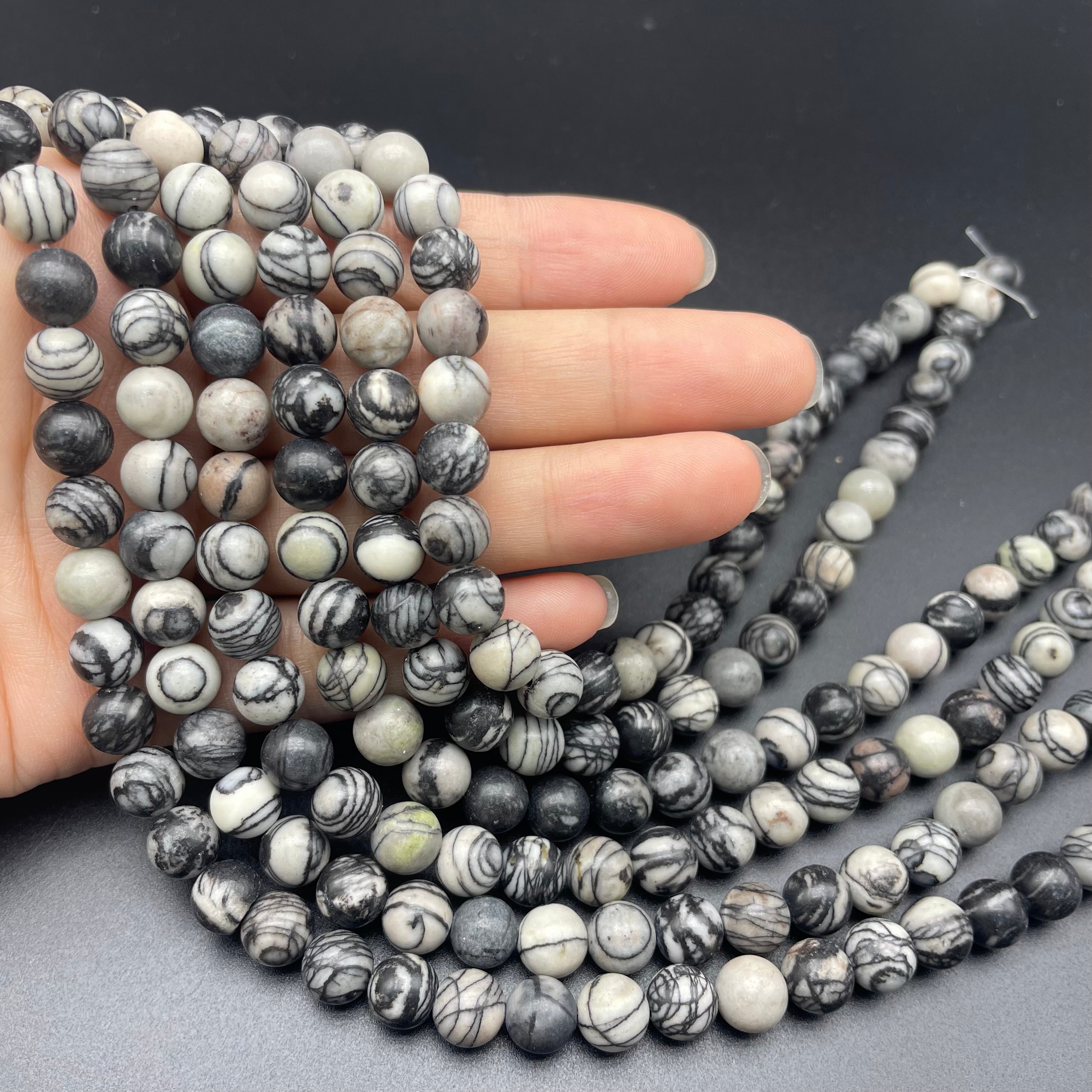 Spider Web Stone Beads Strands
