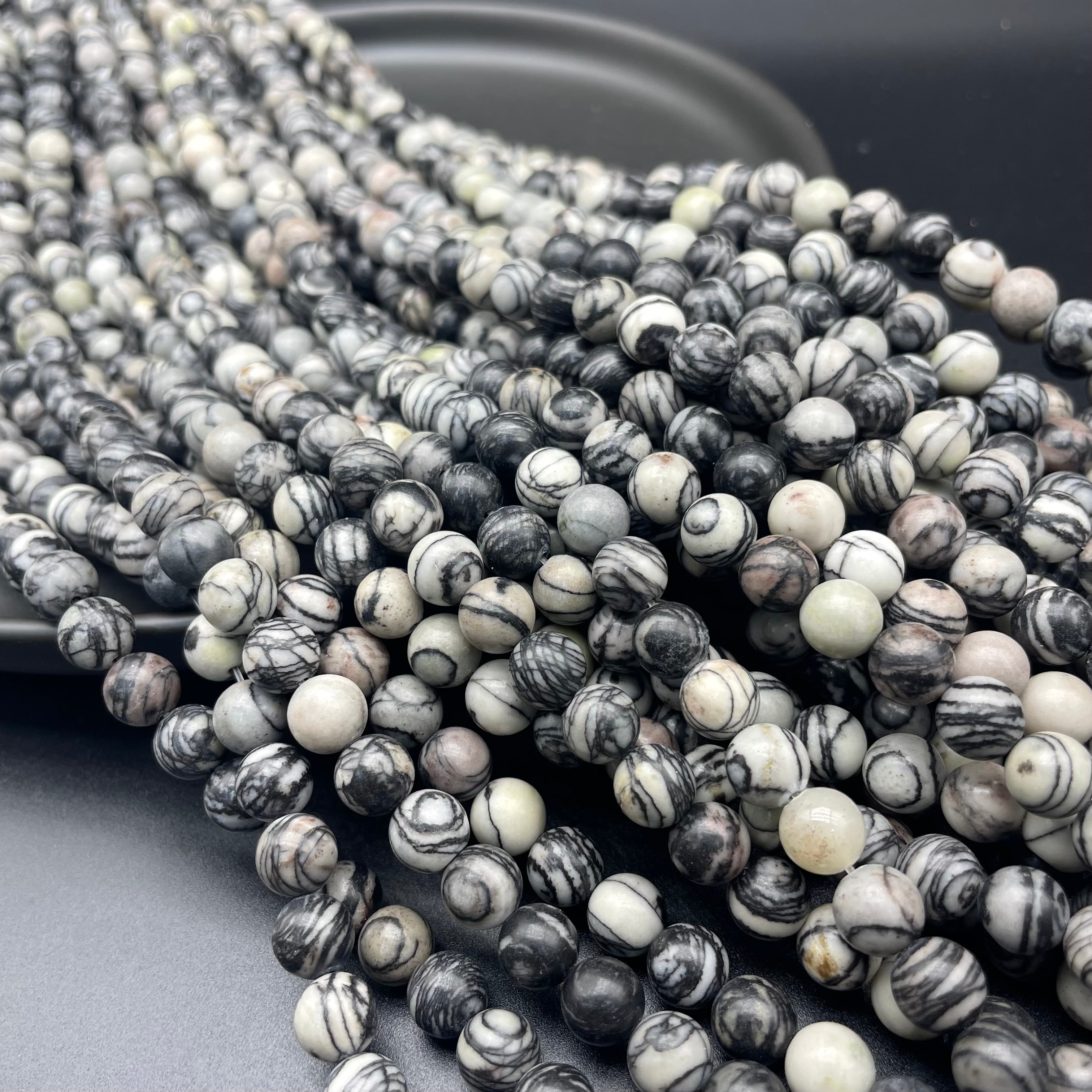 Spider Web Stone Beads Strands