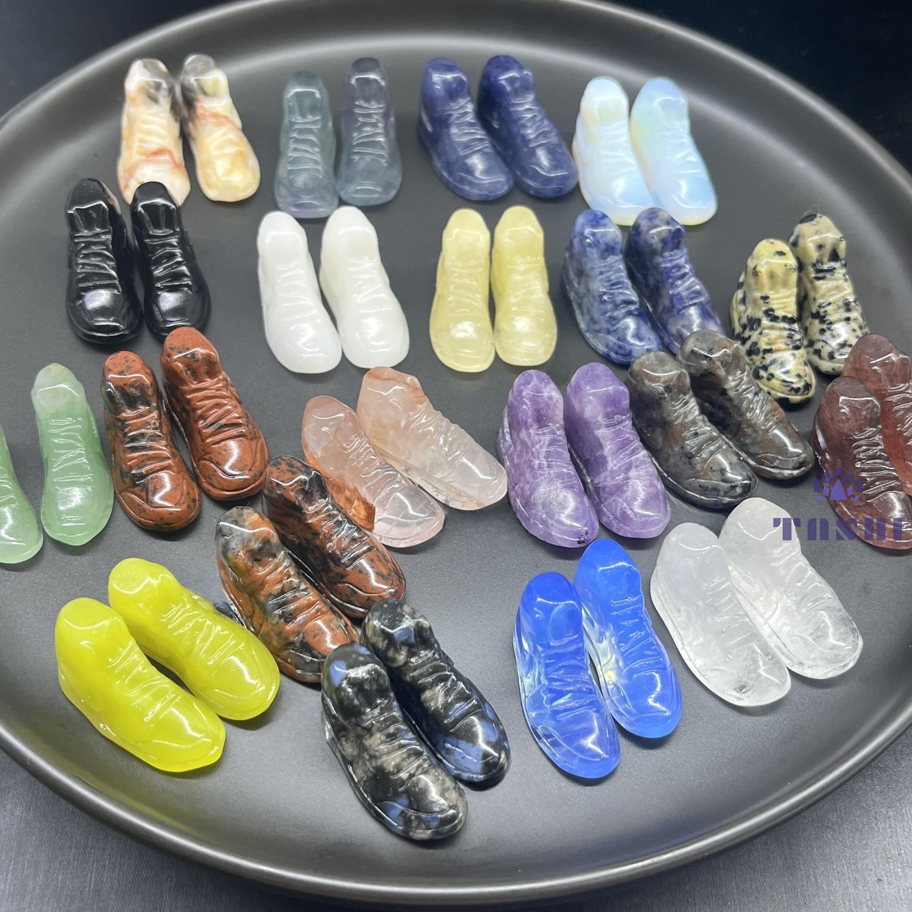 3CM Mini Nike Shoes Carving Natural Crystal Stone Statue Figurine