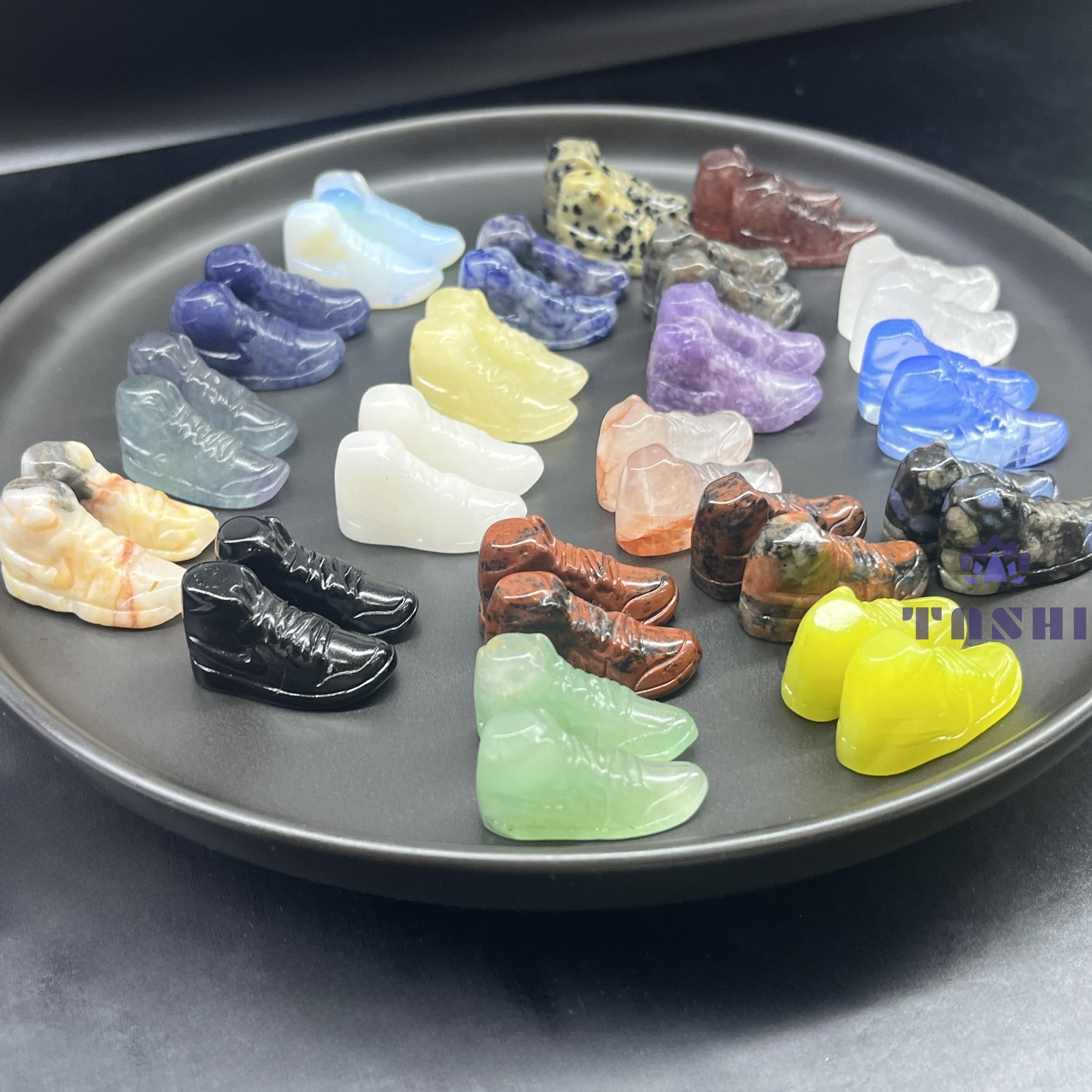 3CM Mini Nike Shoes Carving Natural Crystal Stone Statue Figurine