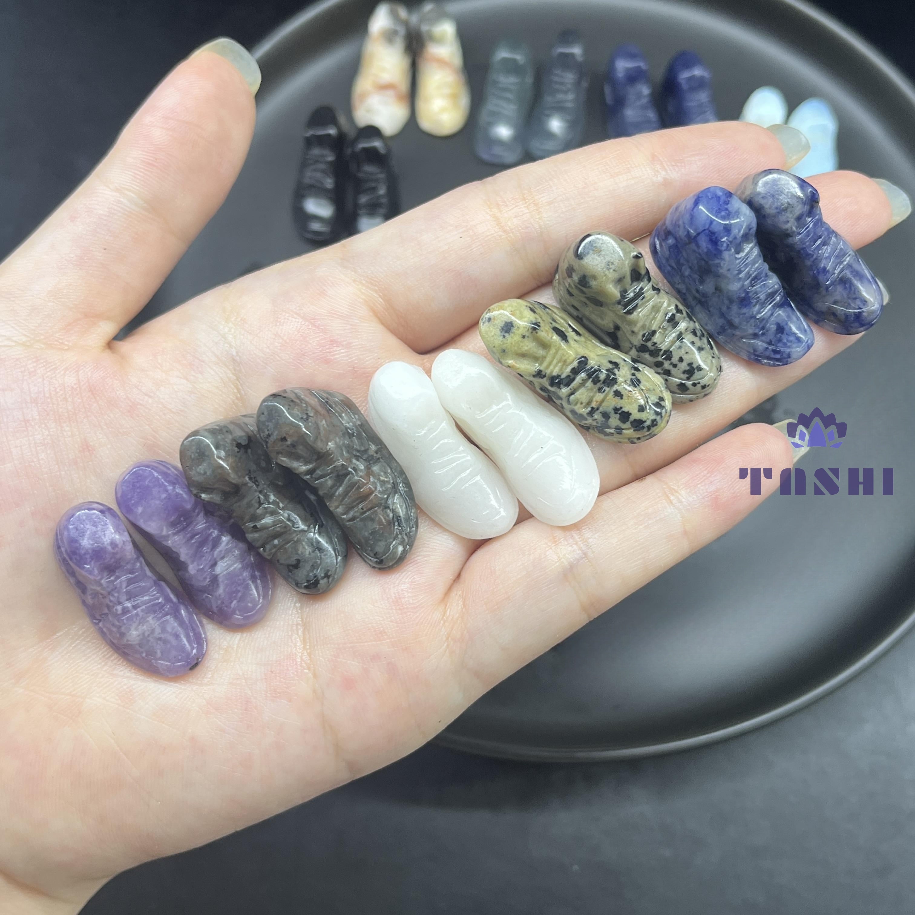 3CM Mini Nike Shoes Carving Natural Crystal Stone Statue Figurine