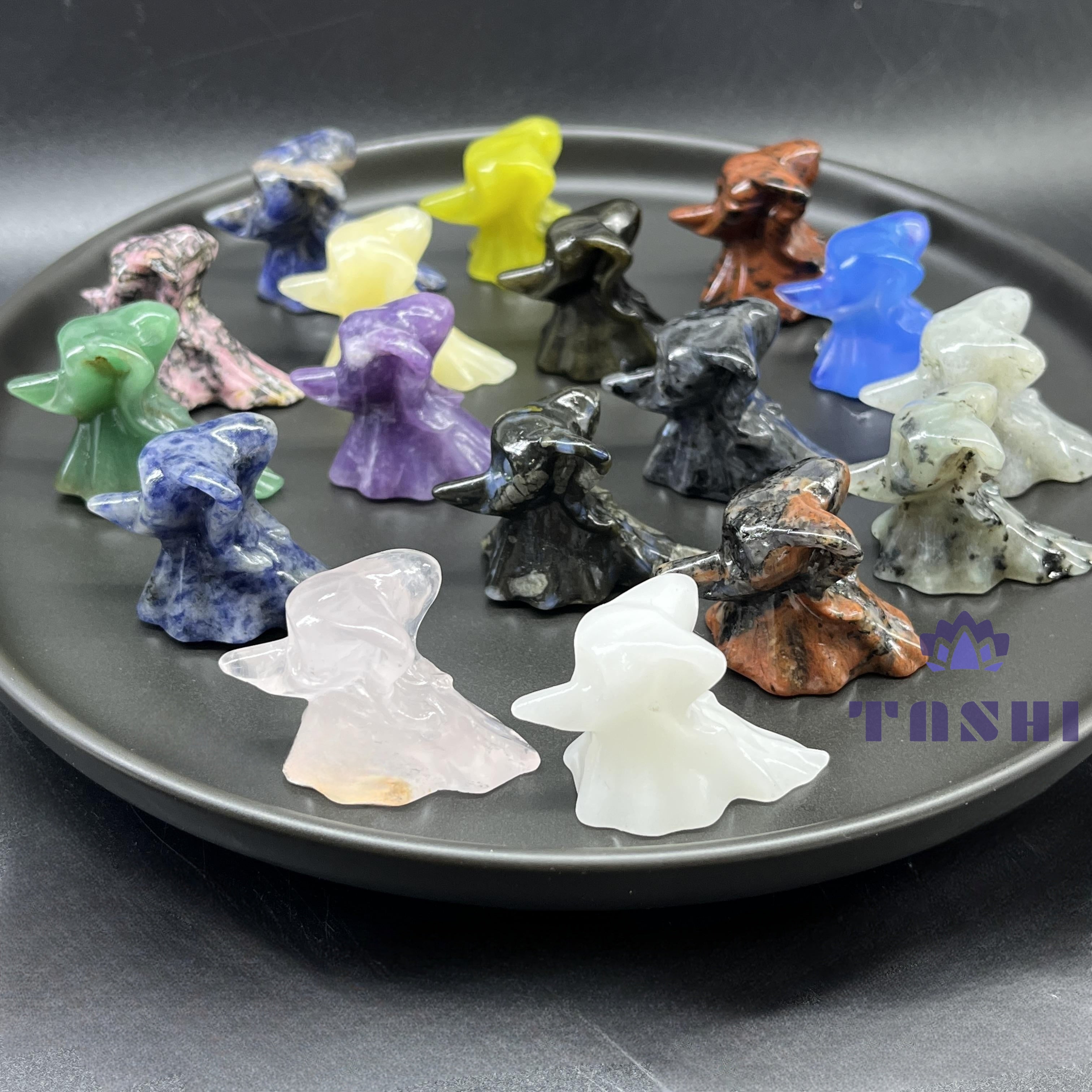 3CM Mini Zero Dog Halloween Carving Natural Crystal Stone Statue Figurine
