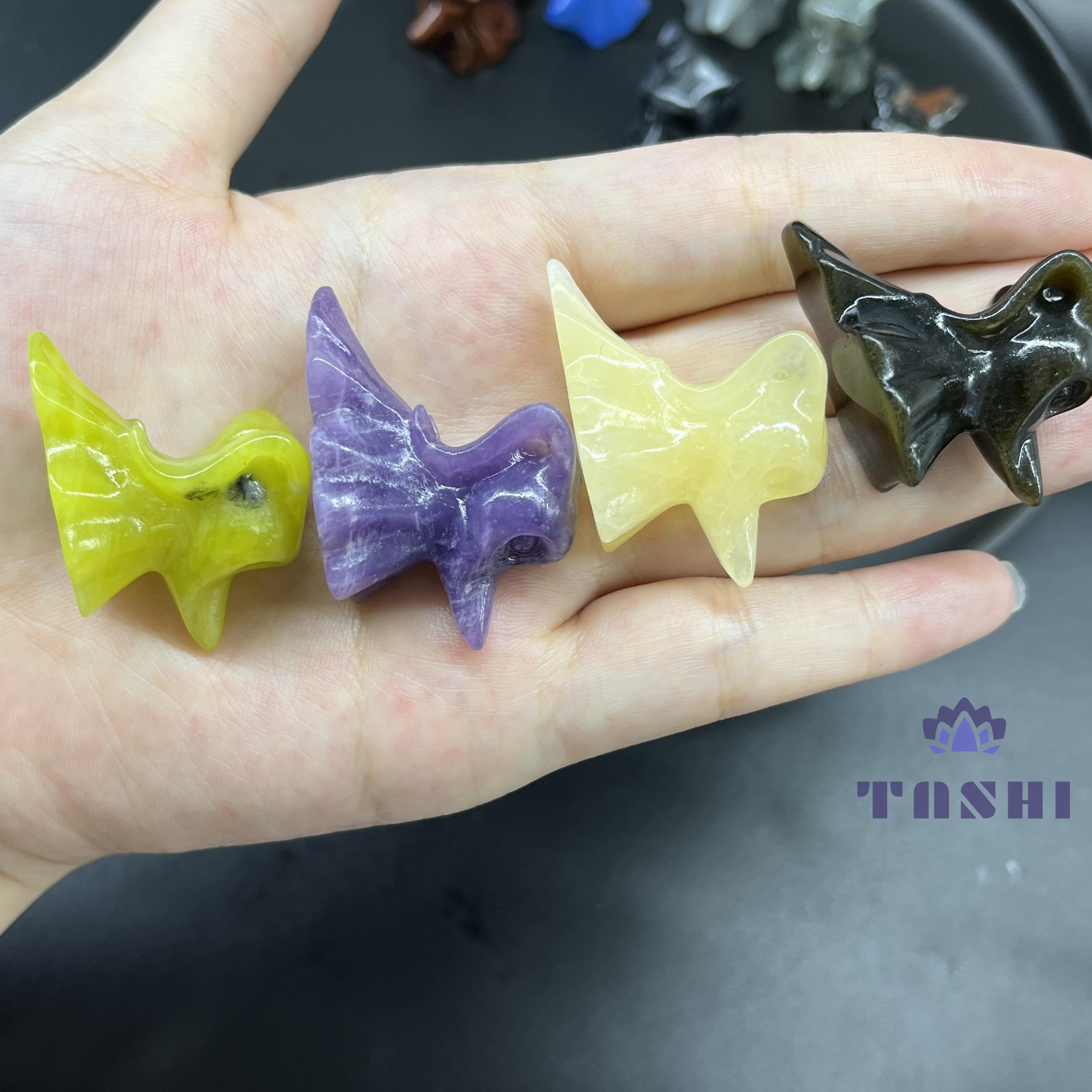 3CM Mini Zero Dog Halloween Carving Natural Crystal Stone Statue Figurine