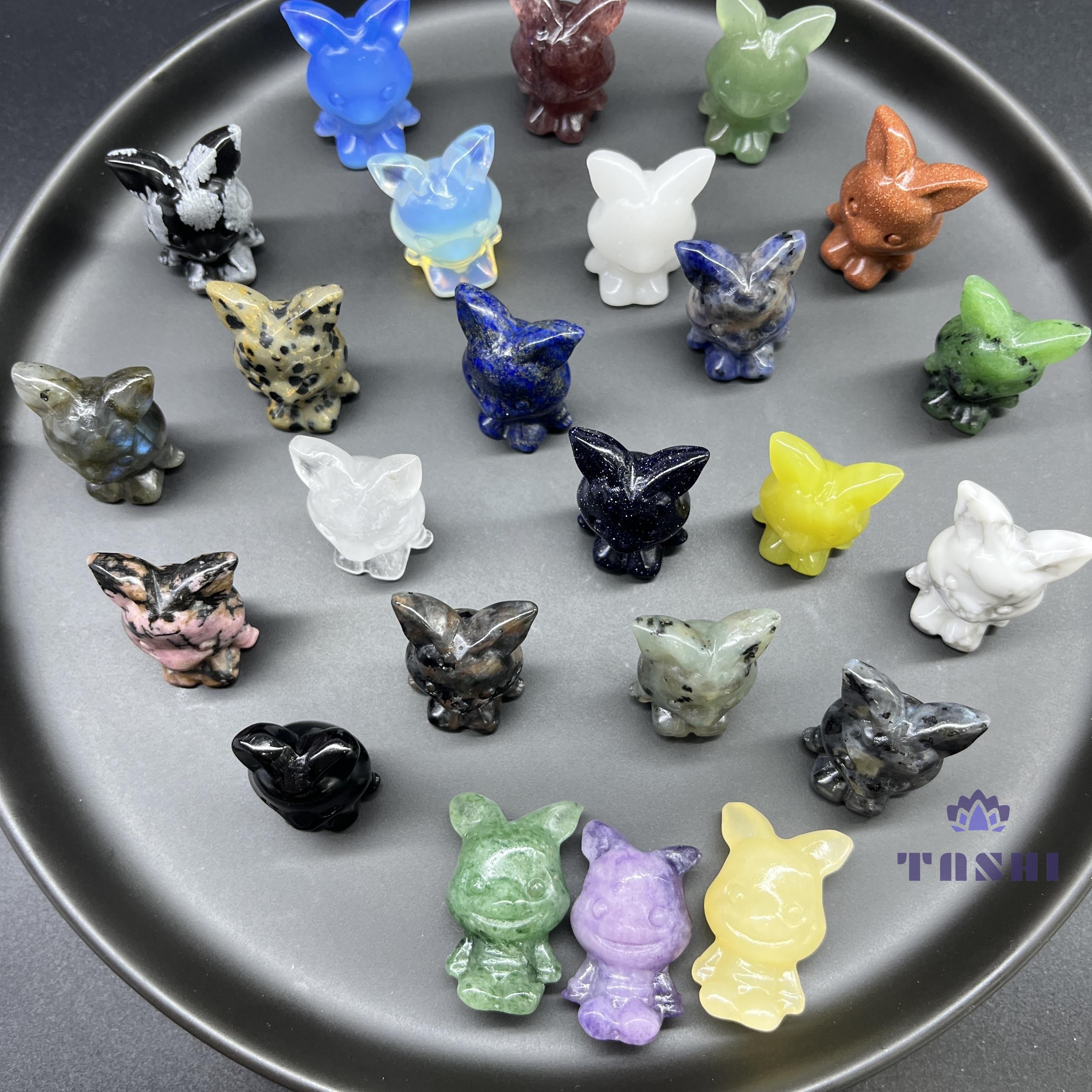 3CM Mini Piglet Carving Pooh Bear Natural Crystal Stone Statue Figurine