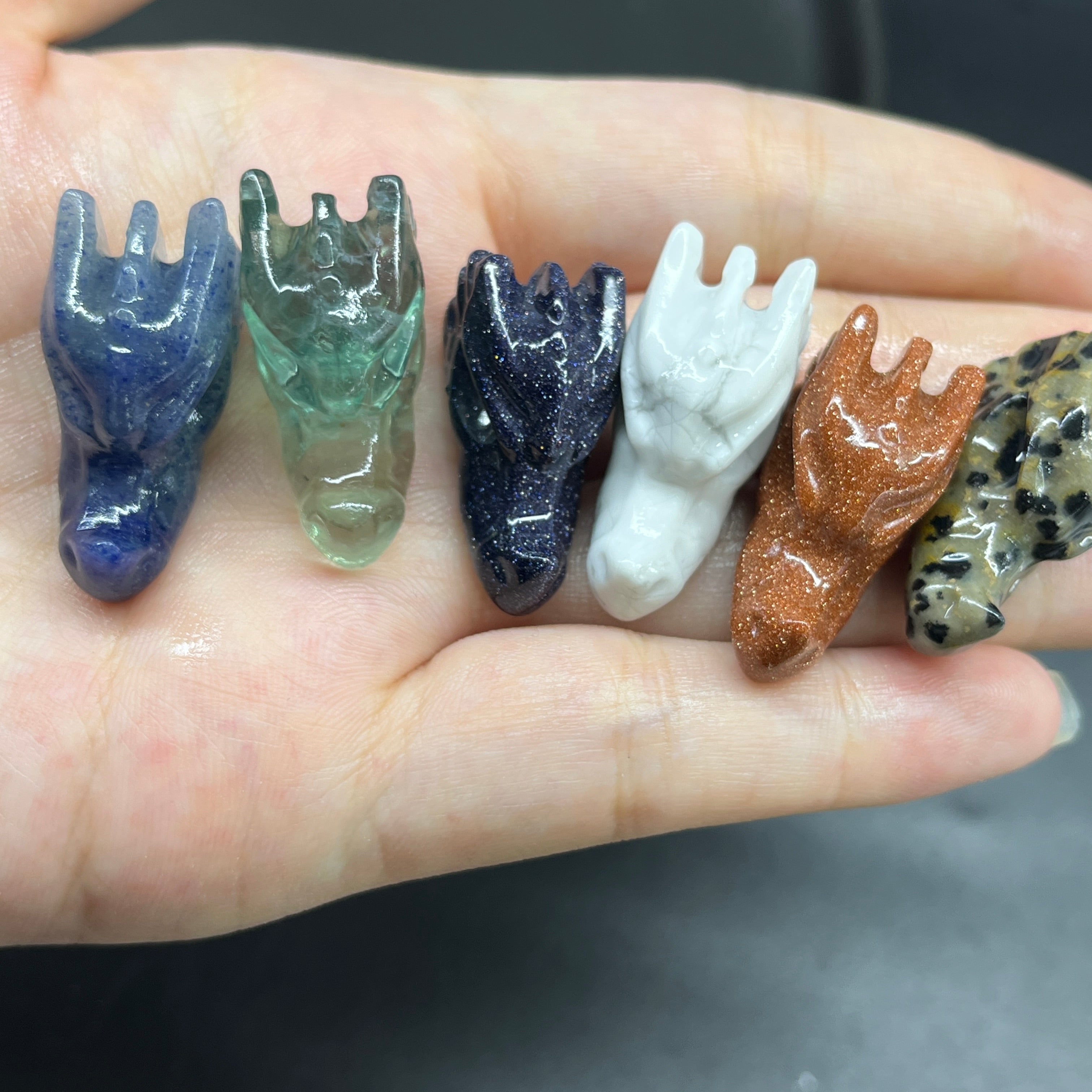 3CM  Mini Dragon Head Carving