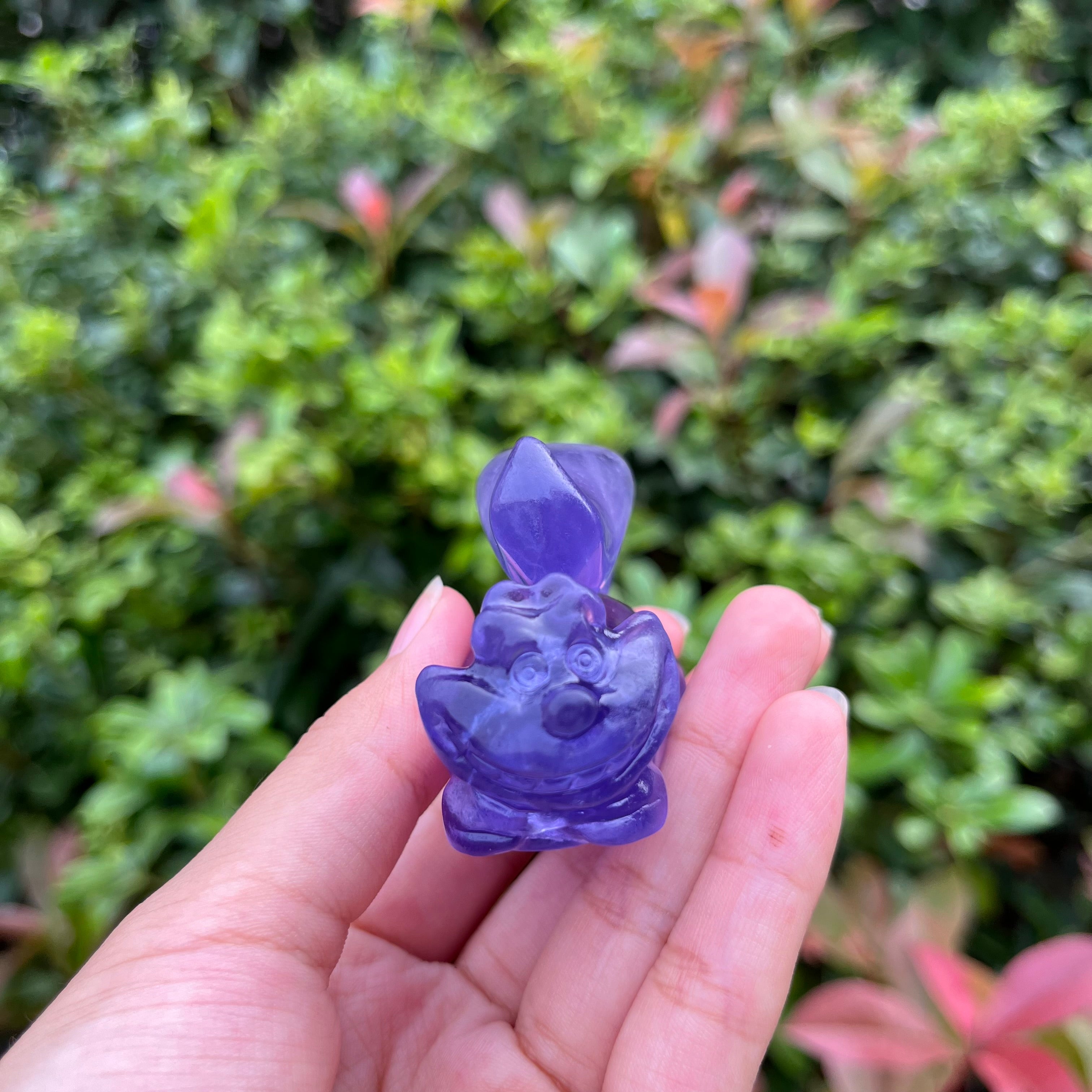 6CM Purple Fluorite Cheshire Cat Alice in Wonderland Natural Crystal Carving