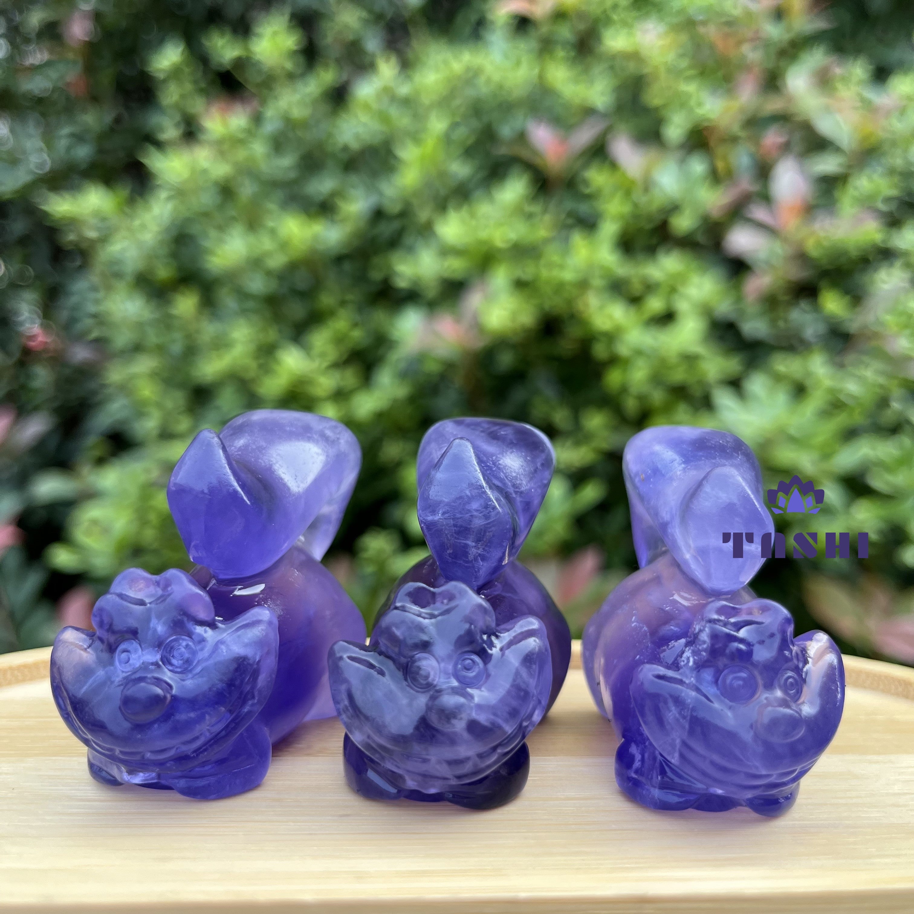 6CM Purple Fluorite Cheshire Cat Alice in Wonderland Natural Crystal Carving