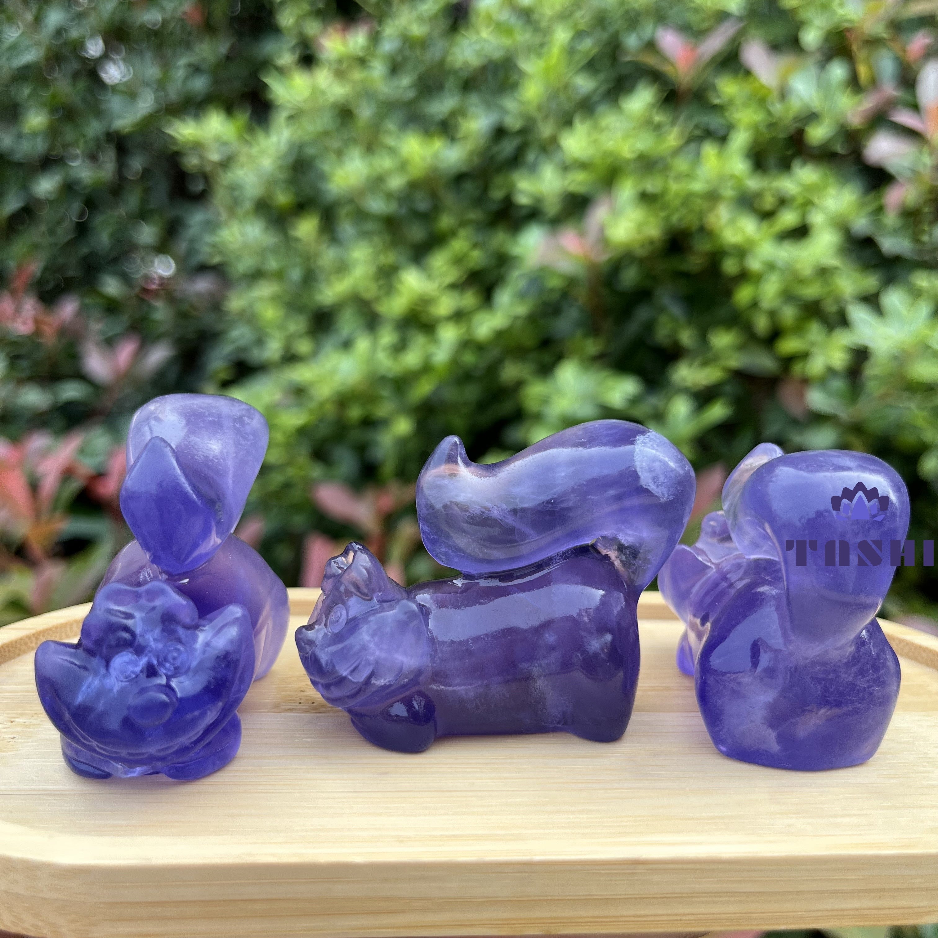 6CM Purple Fluorite Cheshire Cat Alice in Wonderland Natural Crystal Carving