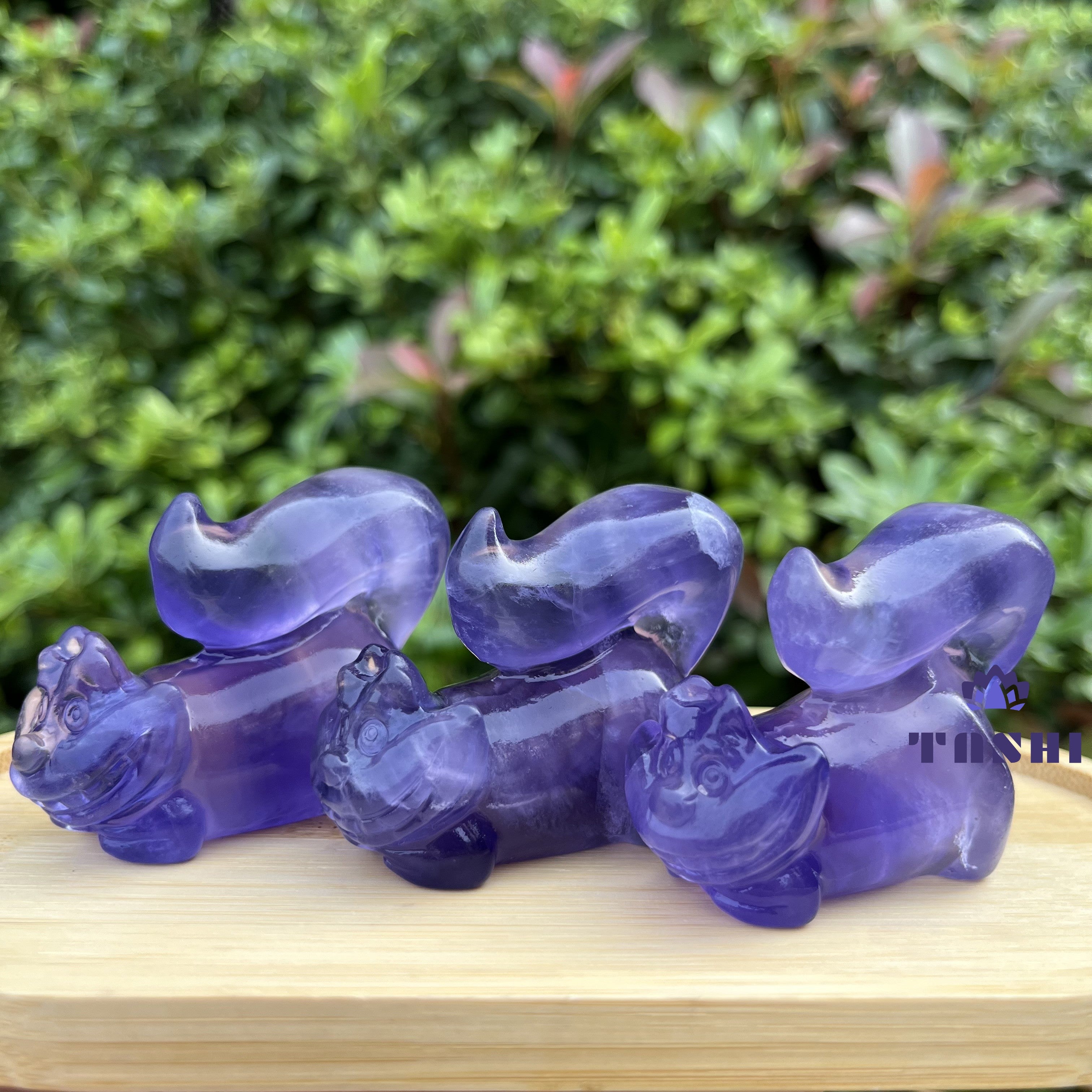 6CM Purple Fluorite Cheshire Cat Alice in Wonderland Natural Crystal Carving